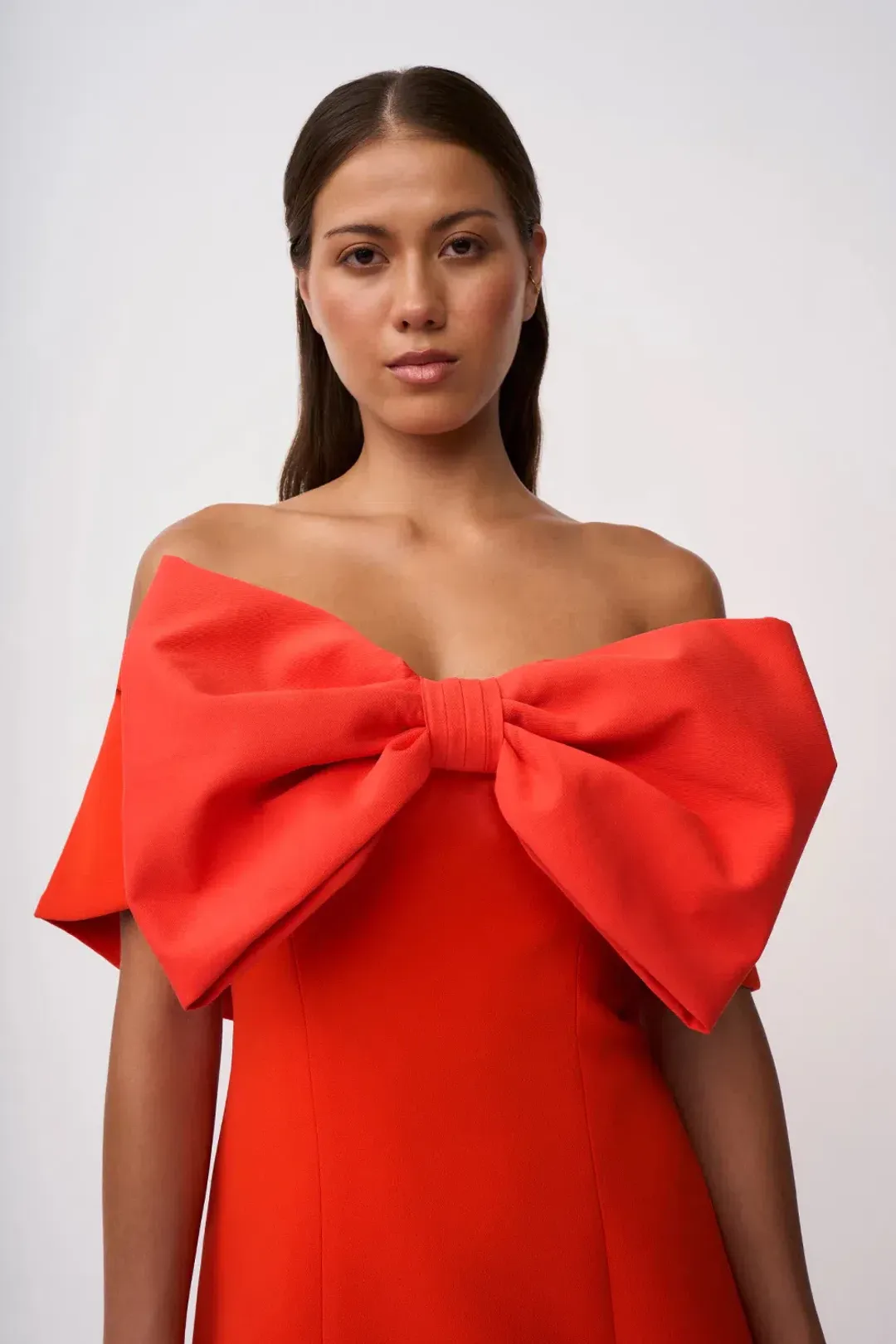 By Johnny Molly Bow Dress Red Size 8  for rent on The Volte - main image