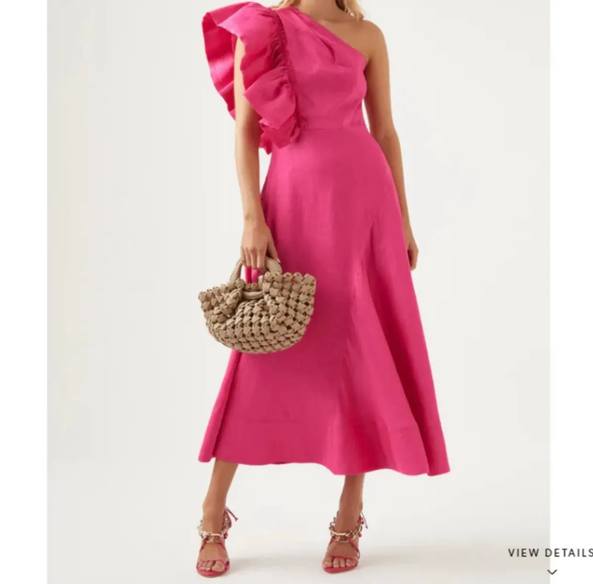 AJE Bonjour Asymmetric Midi Dress Fuschia Pink Size 16  - Image 5