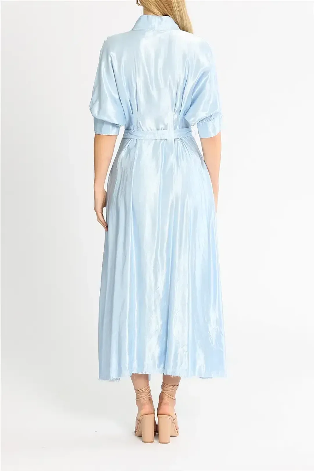AJE Cosmos Hudson Midi Dress - SHINY SKY BLUE SIZE 14 for rent on The Volte - main image