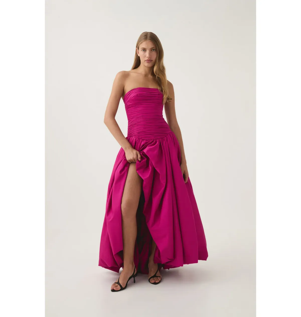 Aje Violette Bubble Hem Maxi Dress Deep Magenta Size AU 12 - Image 1