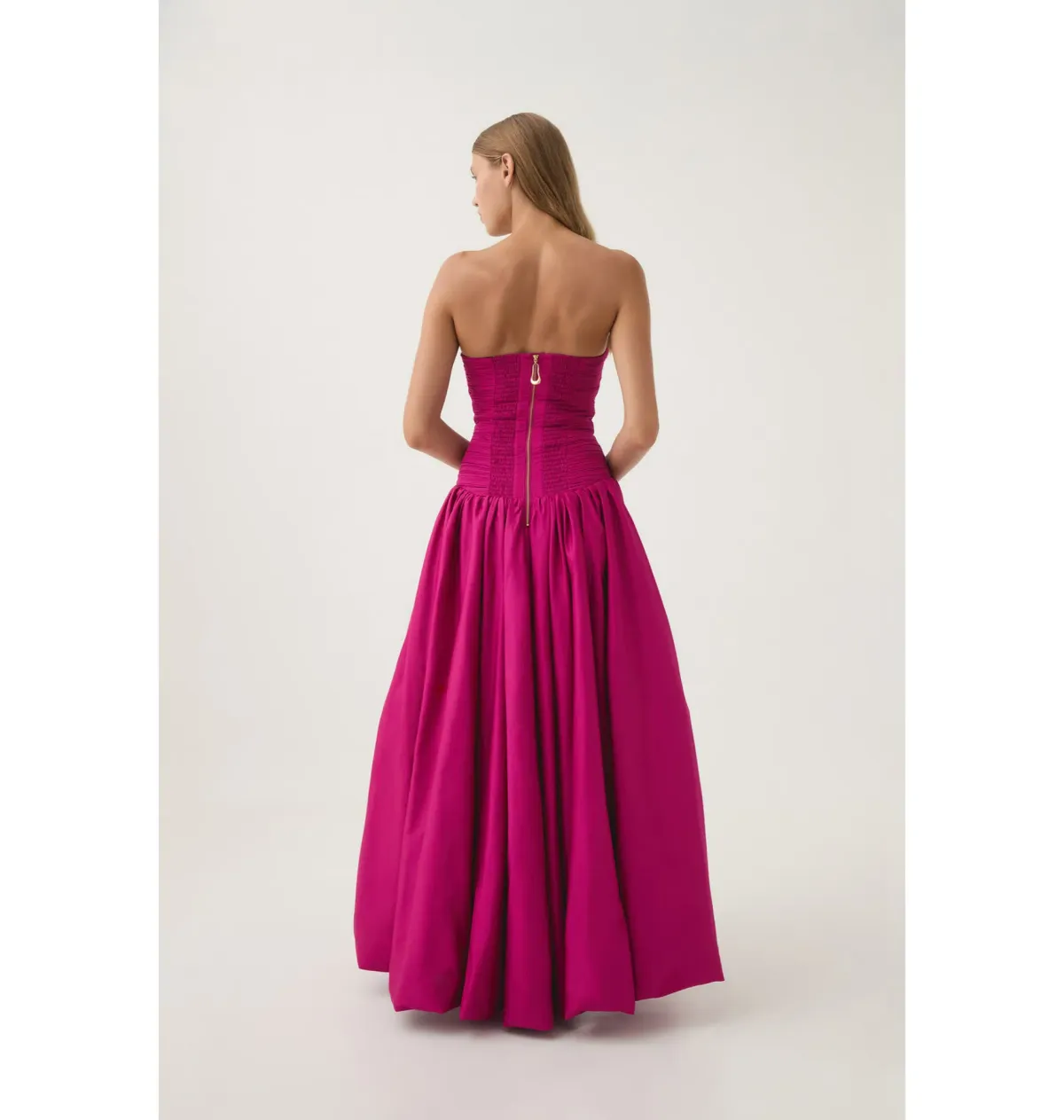 Aje Violette Bubble Hem Maxi Dress Deep Magenta Size AU 12 - Image 4
