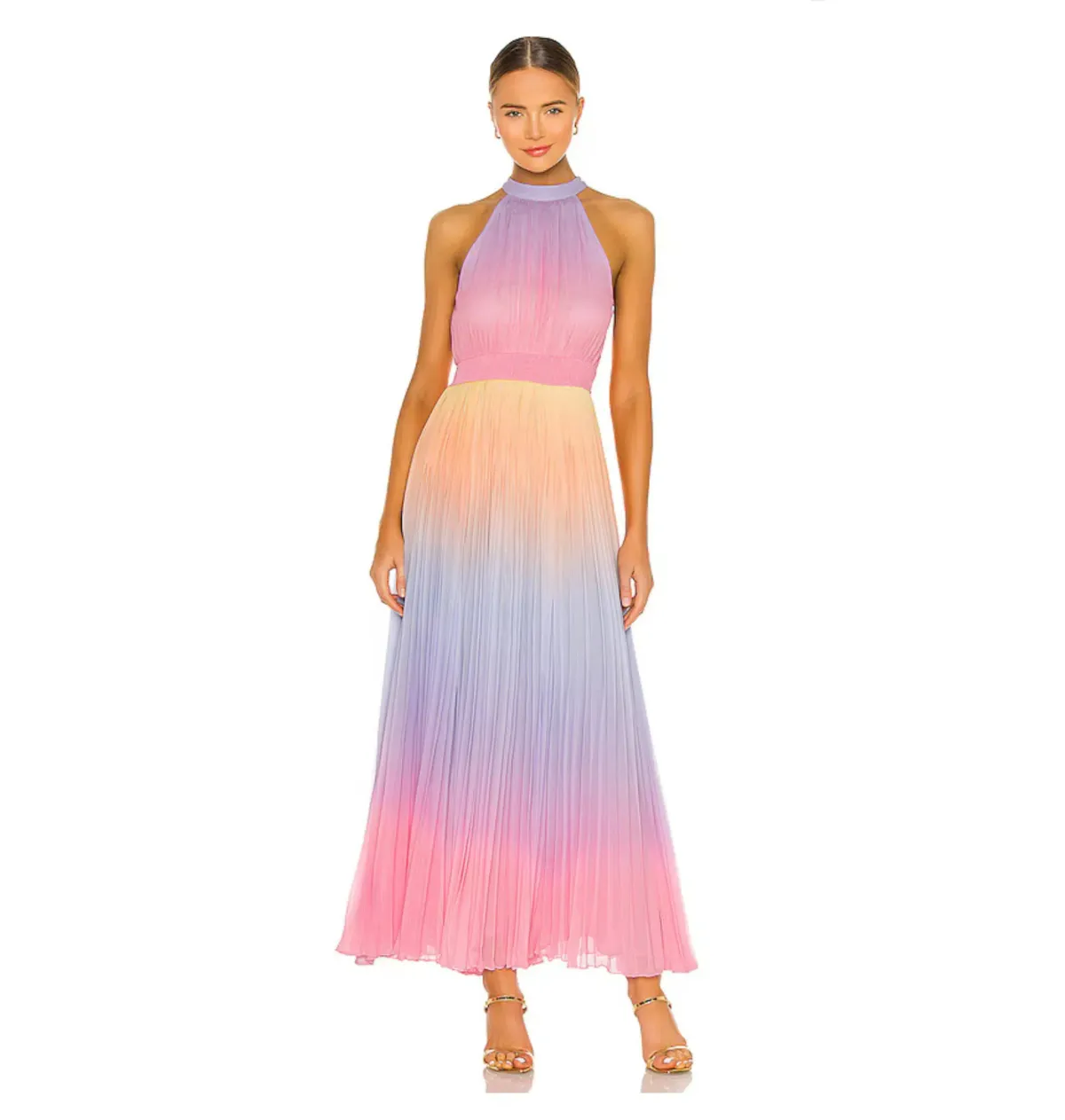 Rococo Sand Emi Halter Neck Maxi Dress in Multi Size AU 10 - Image 1