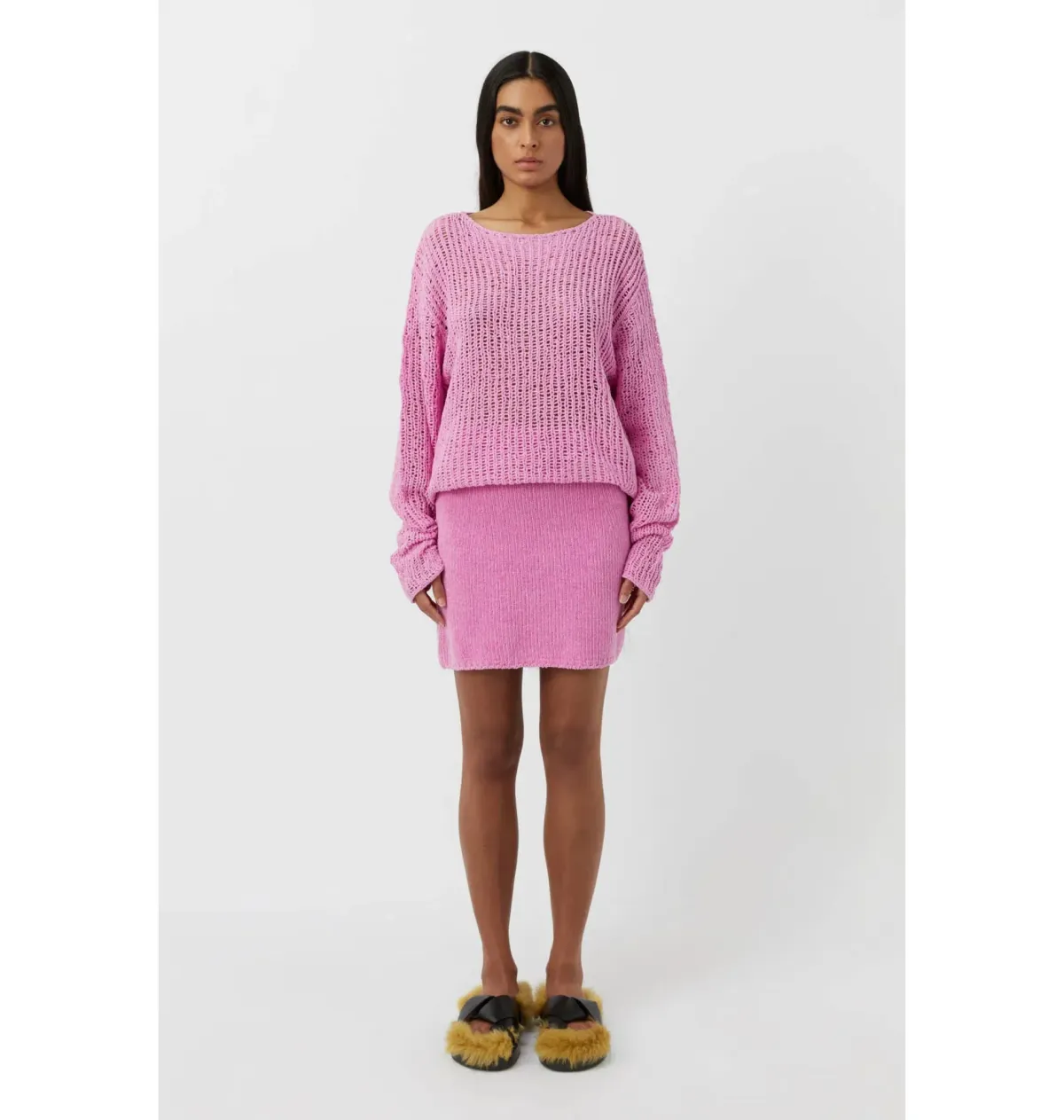 Camilla and Marc Mylo Knit Jumper S / AU 8 and Skirt Size M / AU 10 Set Bubblegum Pink - Image 1