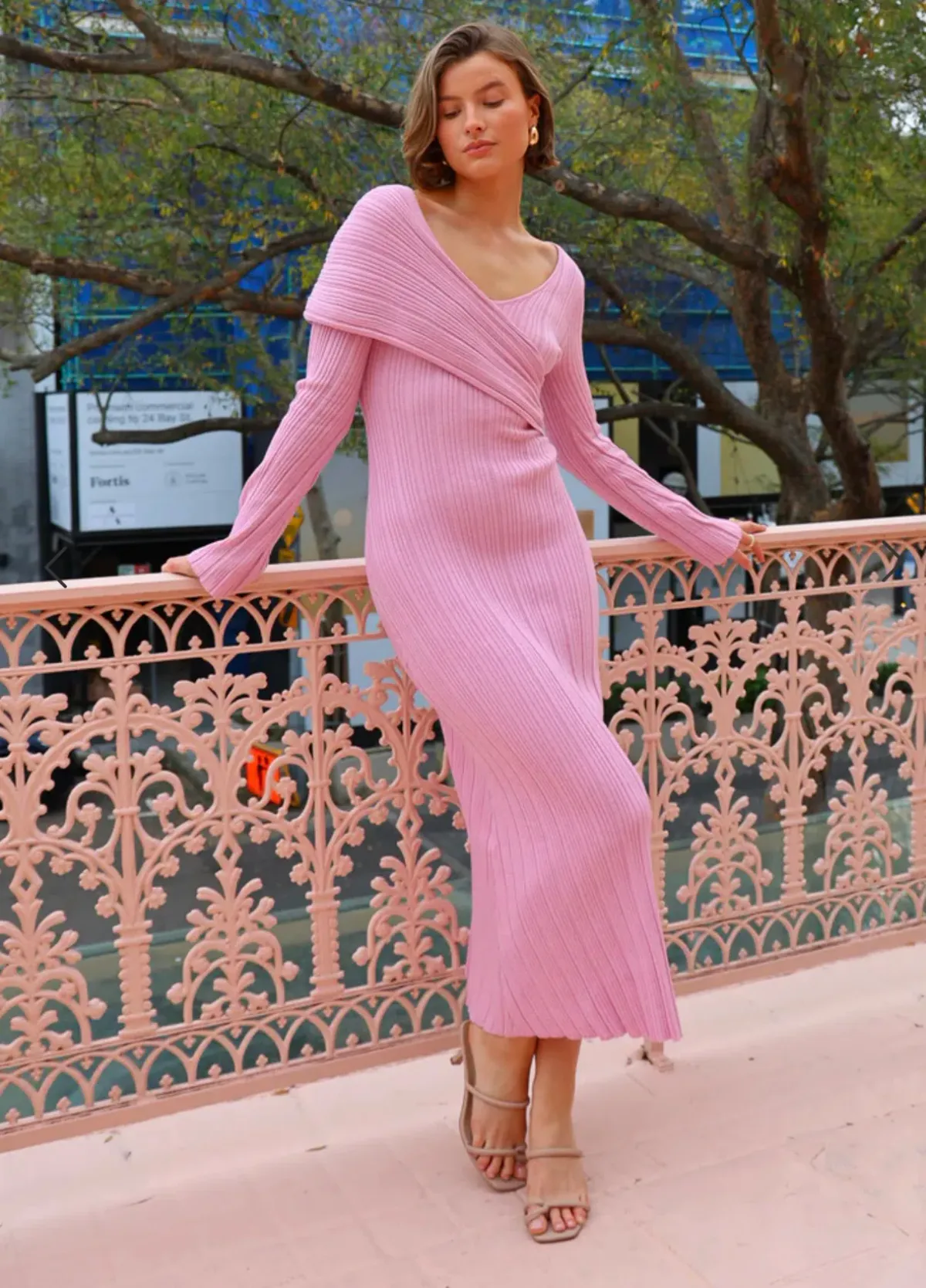 Mon Renn Harlow Midi Dress In Taro Size AU 8 - Image 1