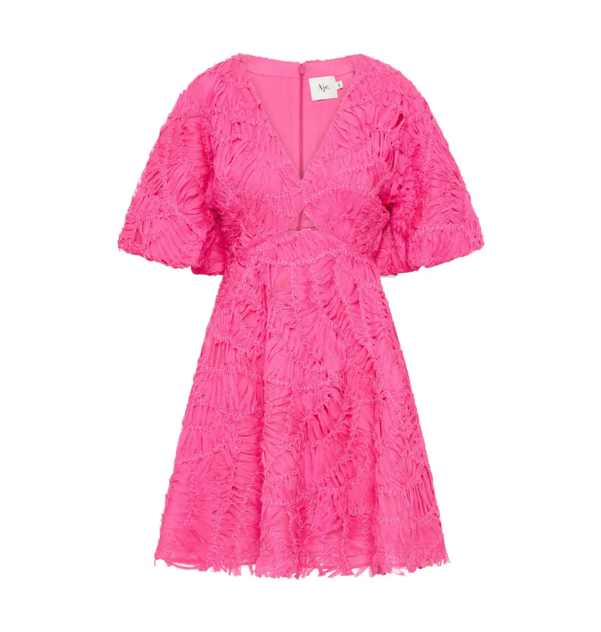 Aje Florential Mini Swing Dress Azalea Pink Size AU 14 - Image 4