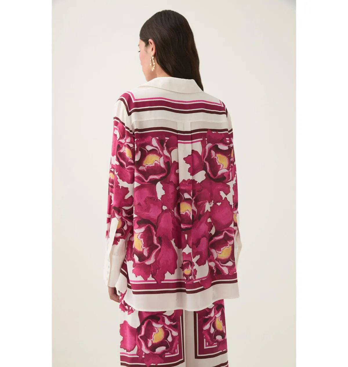 Aje Atomic Silk Shirt and Relaxed Pants Set Boldly Blooming Size AU 10 - Image 3