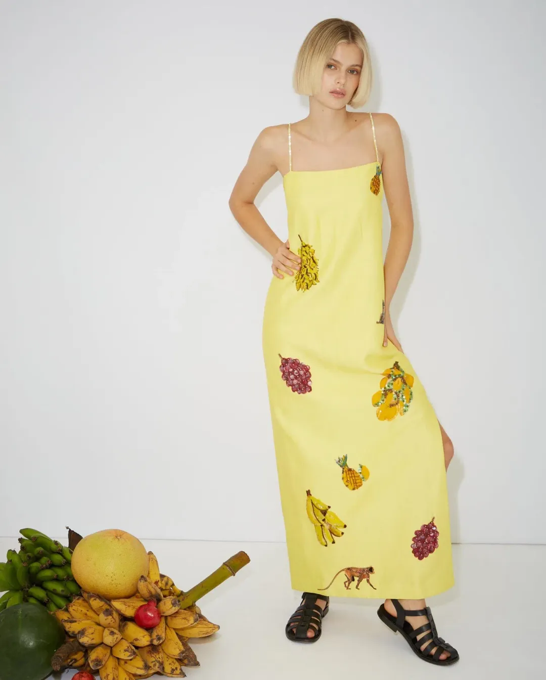 Alemais Diamond Dancer Midi Dress Yellow Size 6 for rent on The Volte - main image