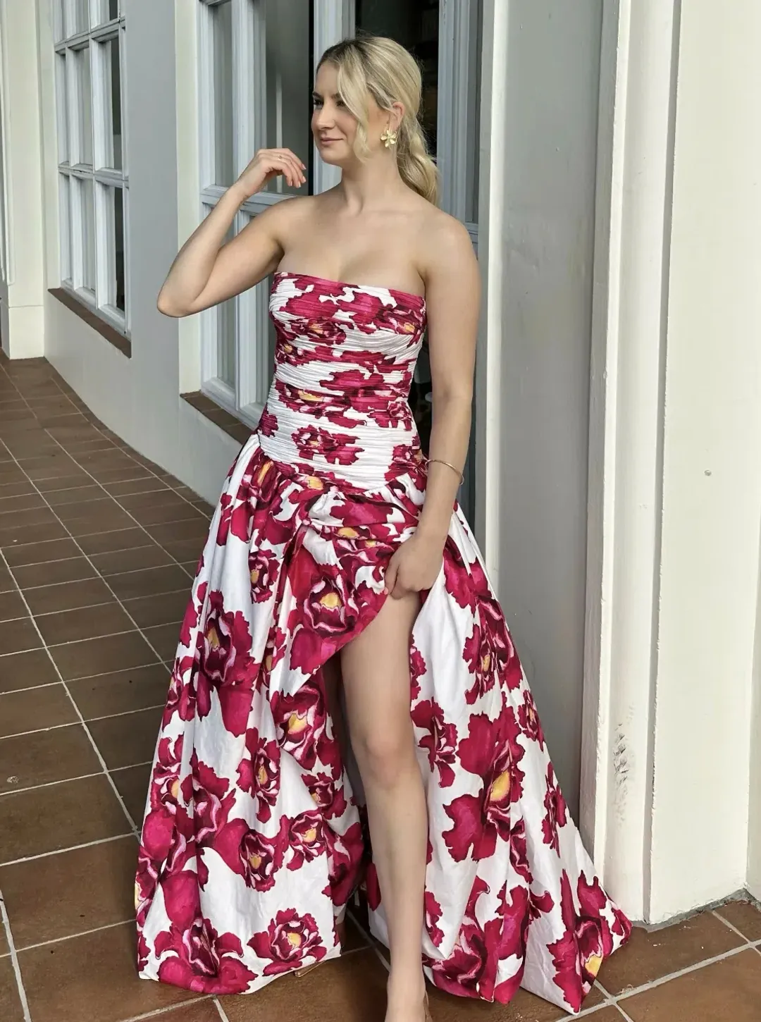 Aje Behold Maxi Dress Blooming Blooms Size 10 for rent on The Volte - main image