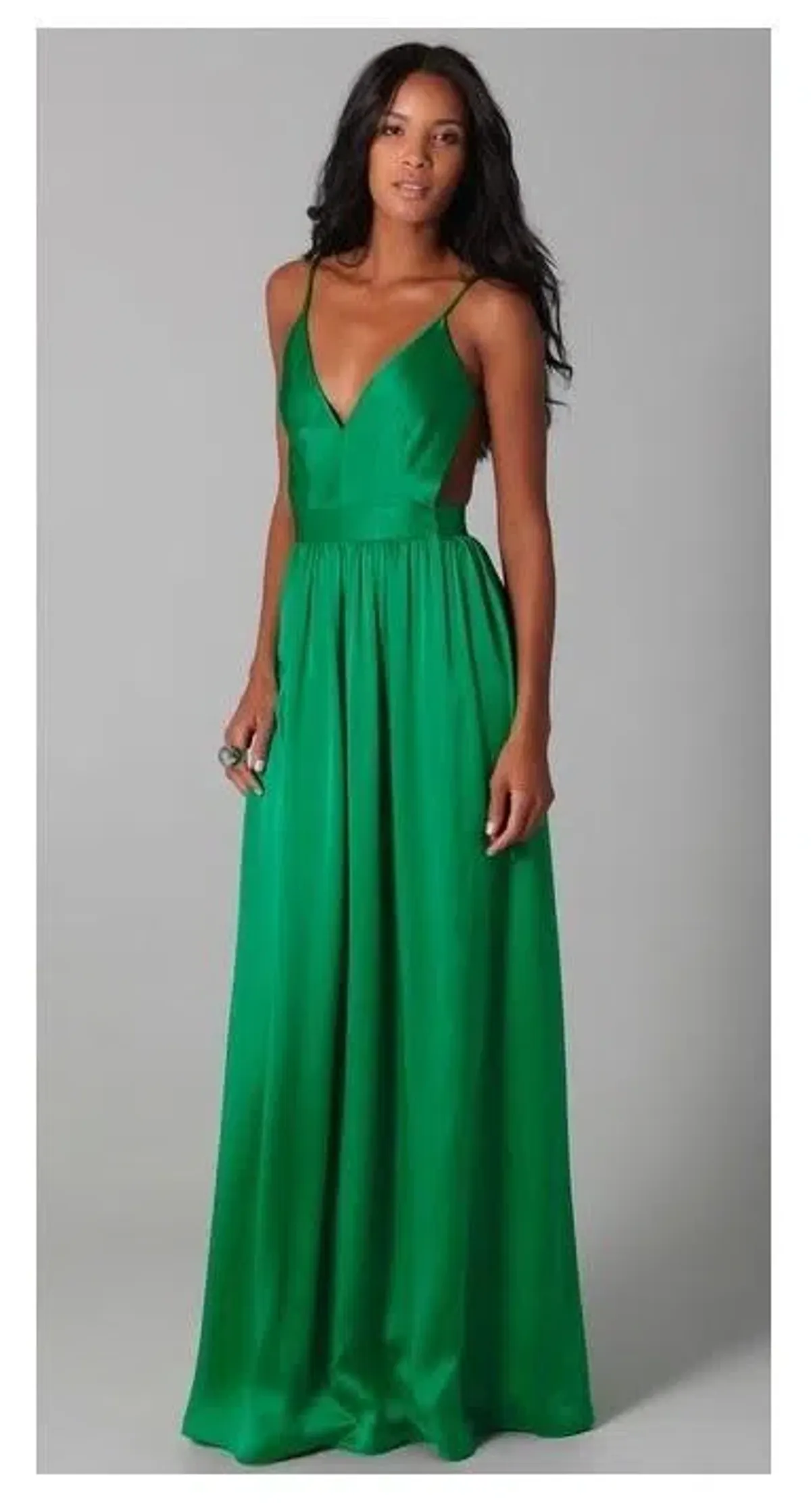 One by Contrarian Babbs Bib Maxi Dress Green Size 6 - Image 4