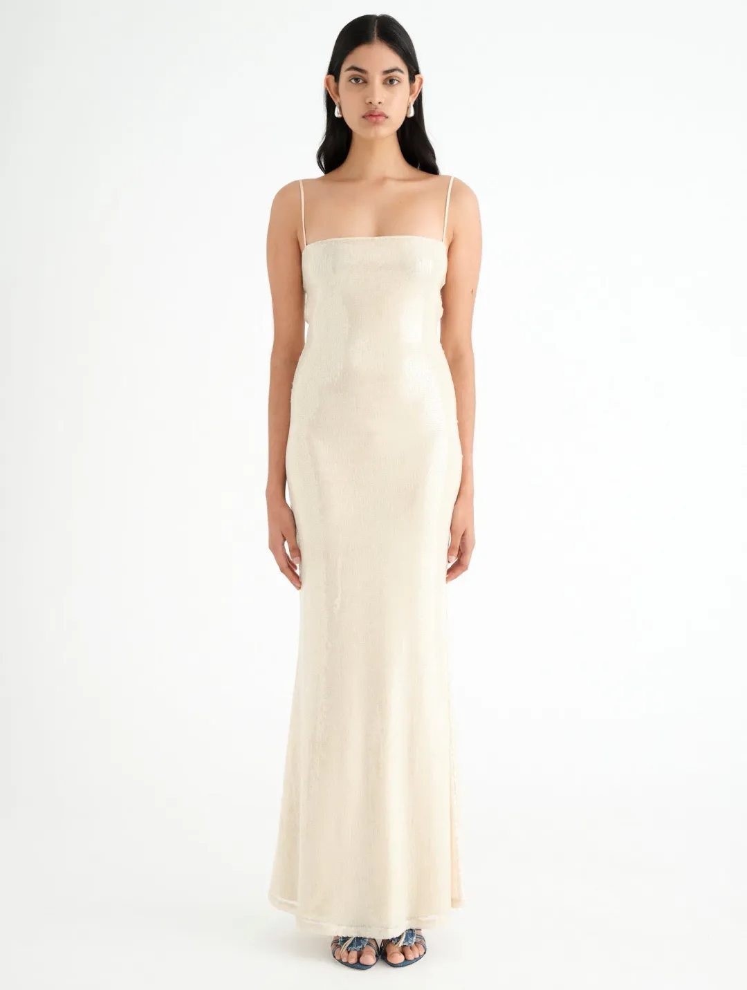 BENNI Juliano Sequin Slip Dress Light Toffee Size S / AU 8 for rent on The Volte - main image