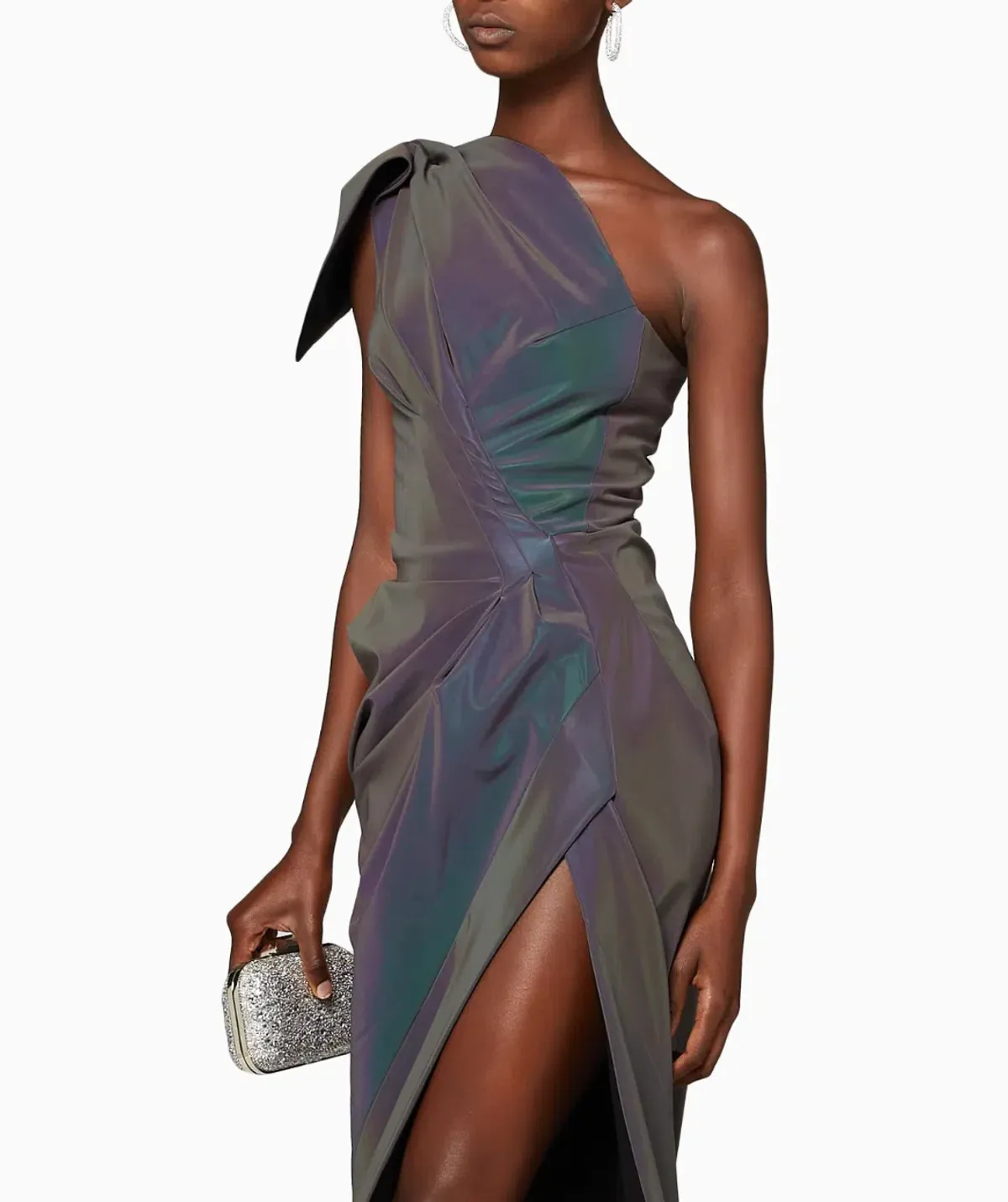 Maticevski Irridescent Draped Mini Dress Multi Size 6 - Image 2