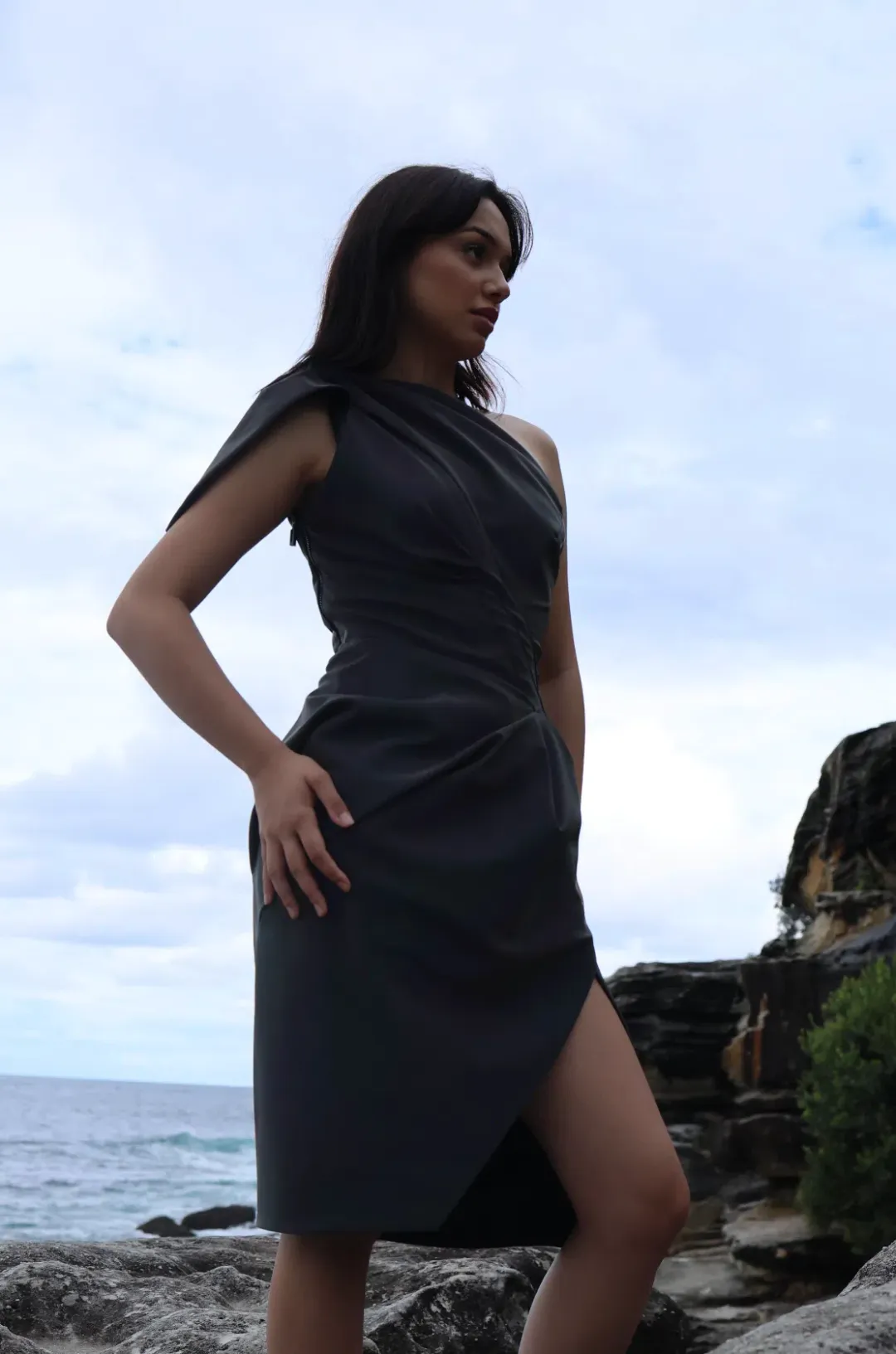 Maticevski Irridescent Draped Mini Dress Multi Size 6 for rent on The Volte - main image