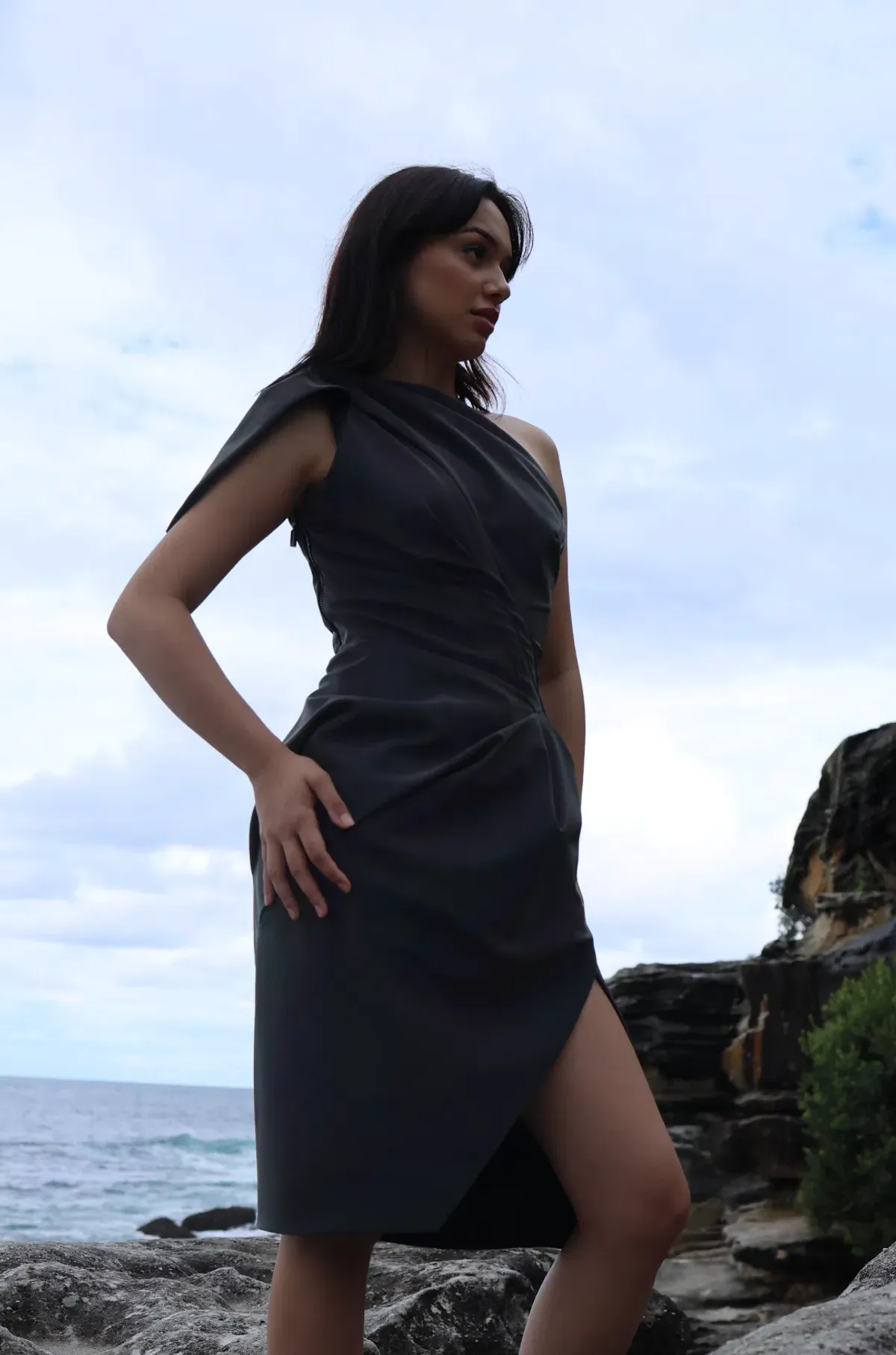 Maticevski Irridescent Draped Mini Dress Multi Size 6 - Image 8