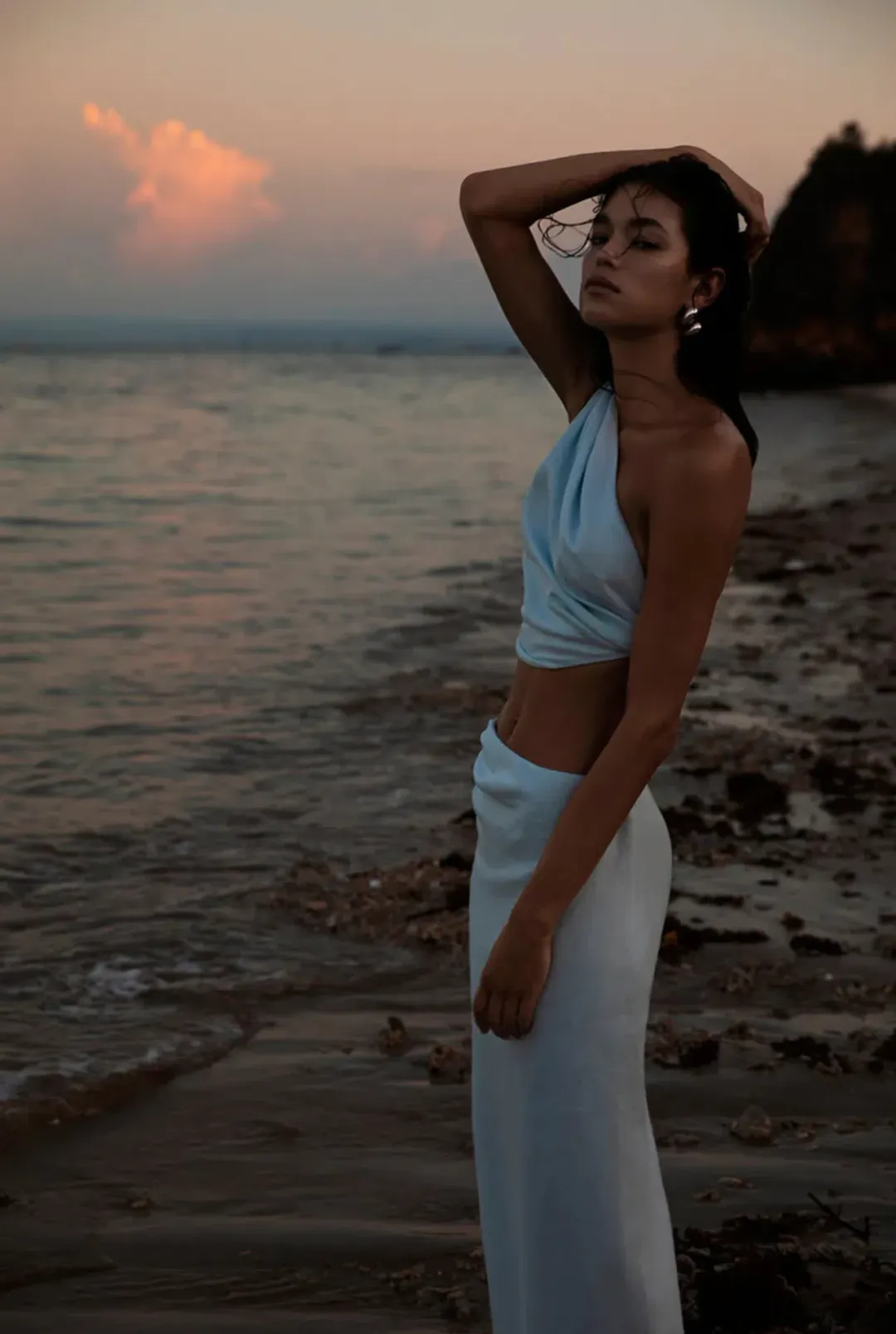 Sir The Label Iris Knot Top & Iris Skirt Set Blue Size 8 for rent on The Volte - main image