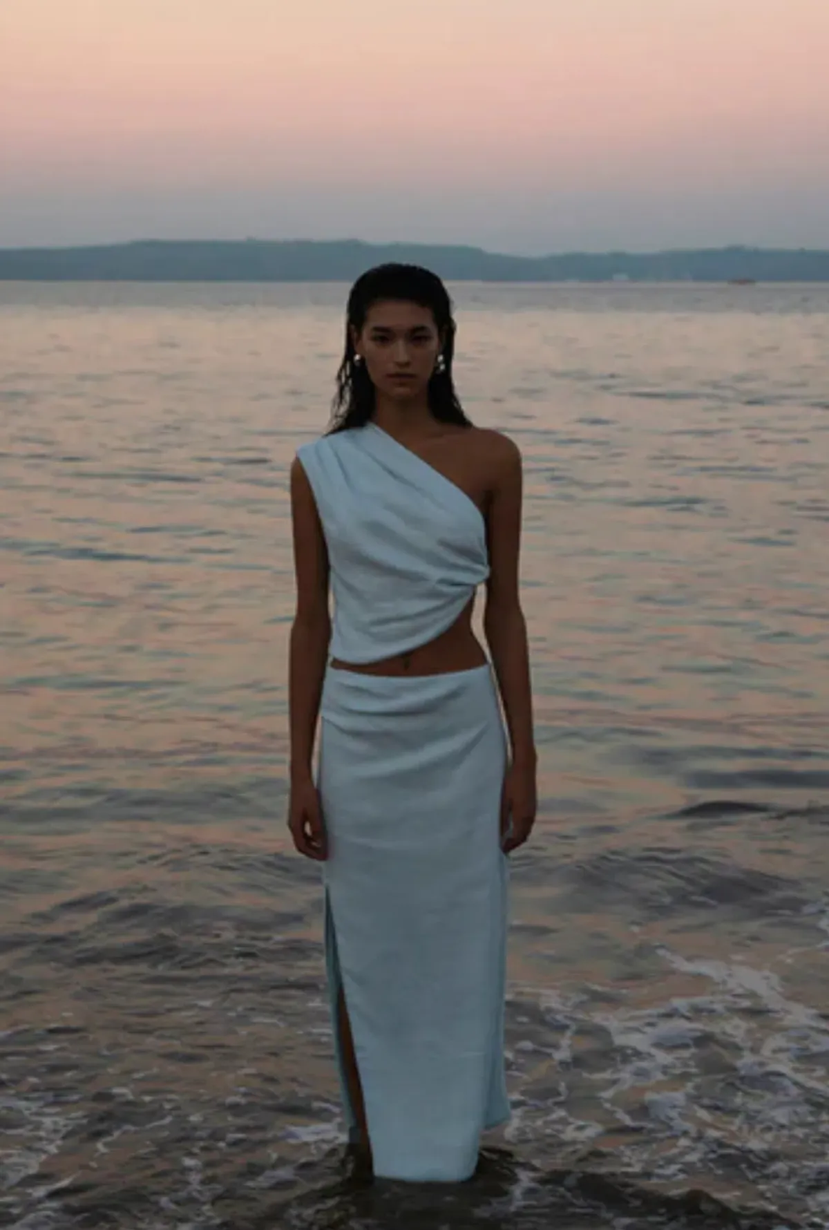 Sir The Label Iris Knot Top & Iris Skirt Set Blue Size 8 - Image 4