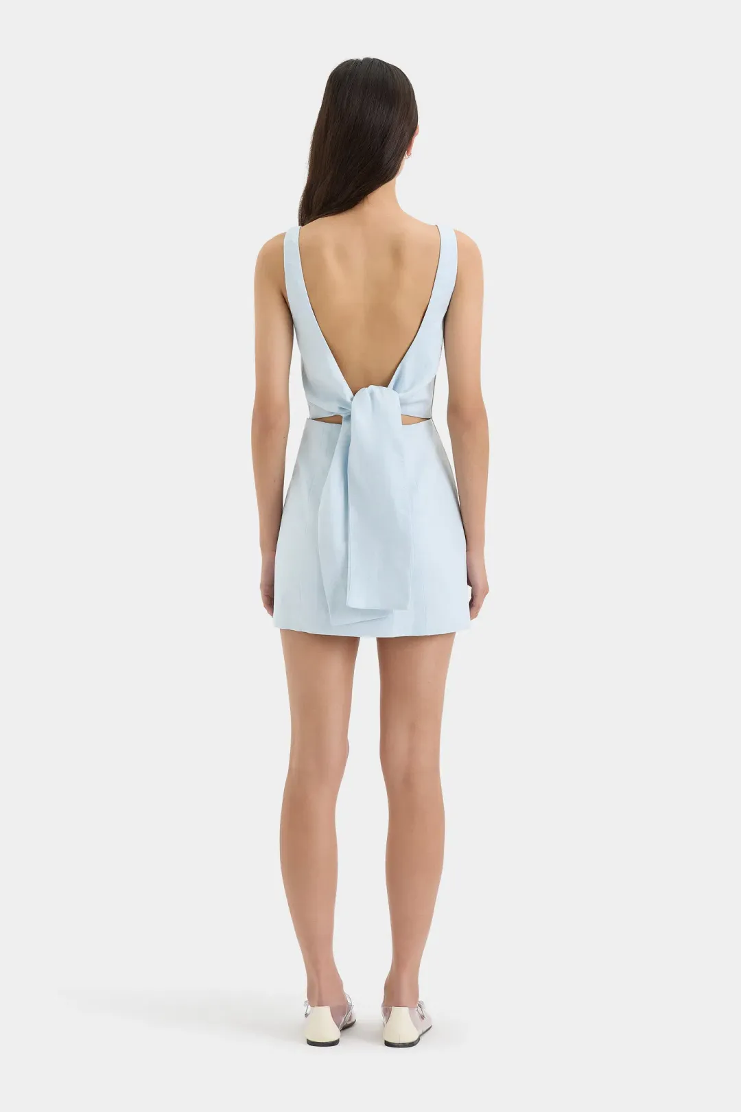 Sir The Label Iris Tie Mini Dress in Light Blue Size 2/Au 10  for rent on The Volte - main image