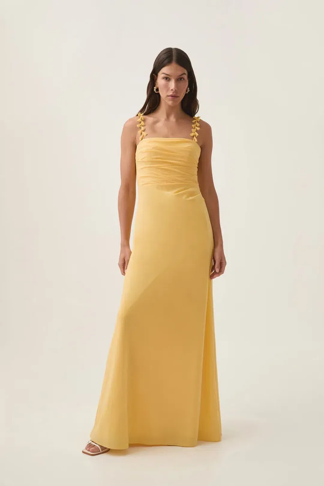 Aje Soulful Pom Pom Midi Dress Soft Yellow Size 14 for rent on The Volte - main image