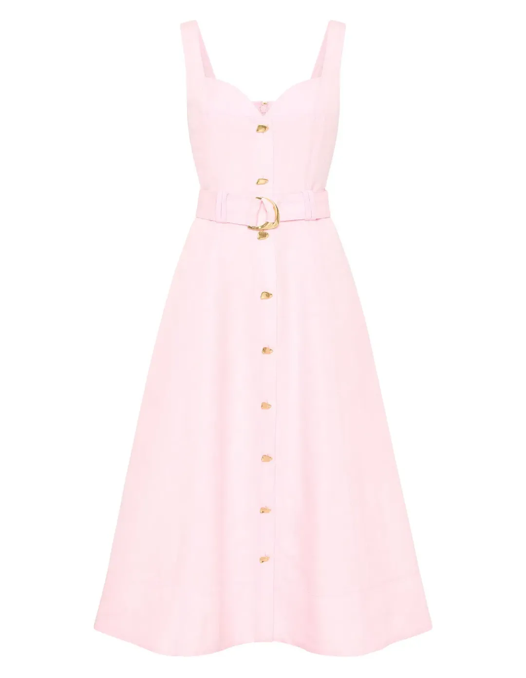 Aje Clay Belted Midi Dress Pastel Pink size8 for rent on The Volte - main image