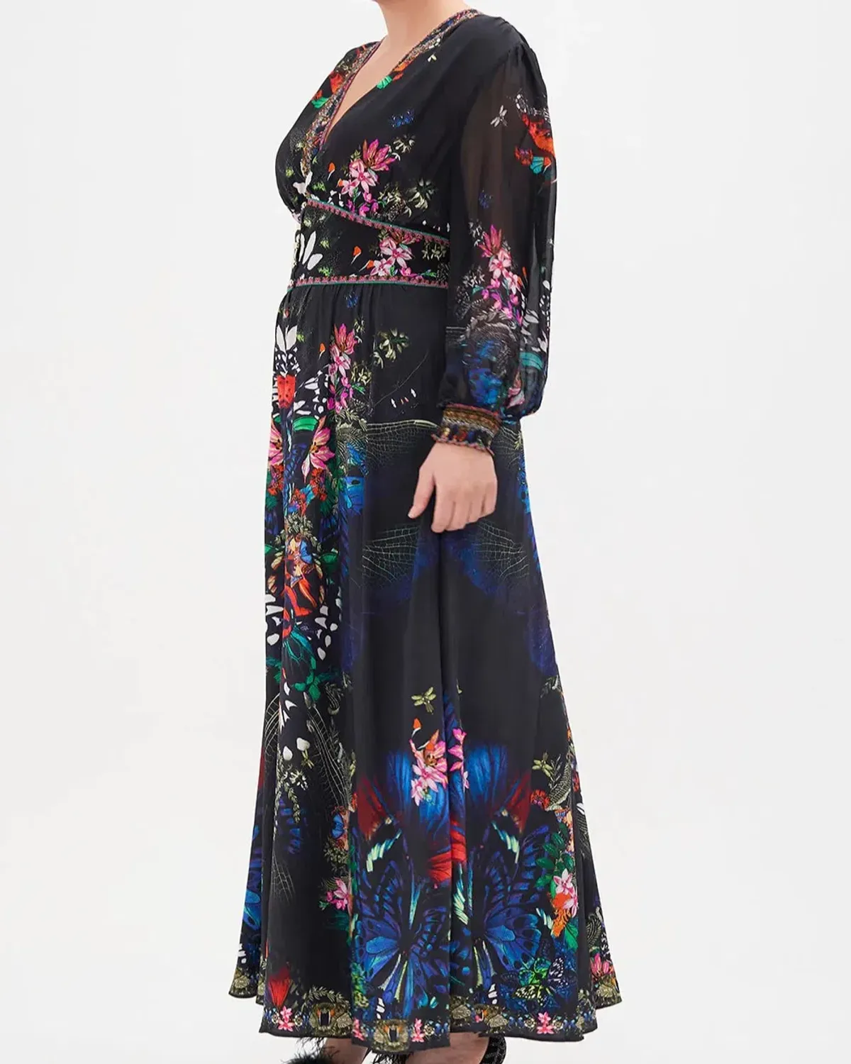 Camilla Flutter By Button Maxi Dress With Shaped Waistband Multi Size XXL / AU 18 - Image 2