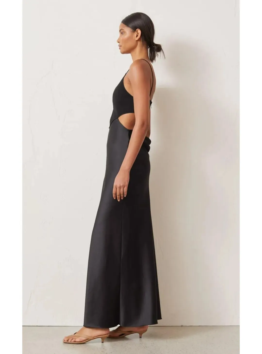 Bec & Bridge Seraphine Plunge Midi Dress Black Size 6 for rent on The Volte - main image