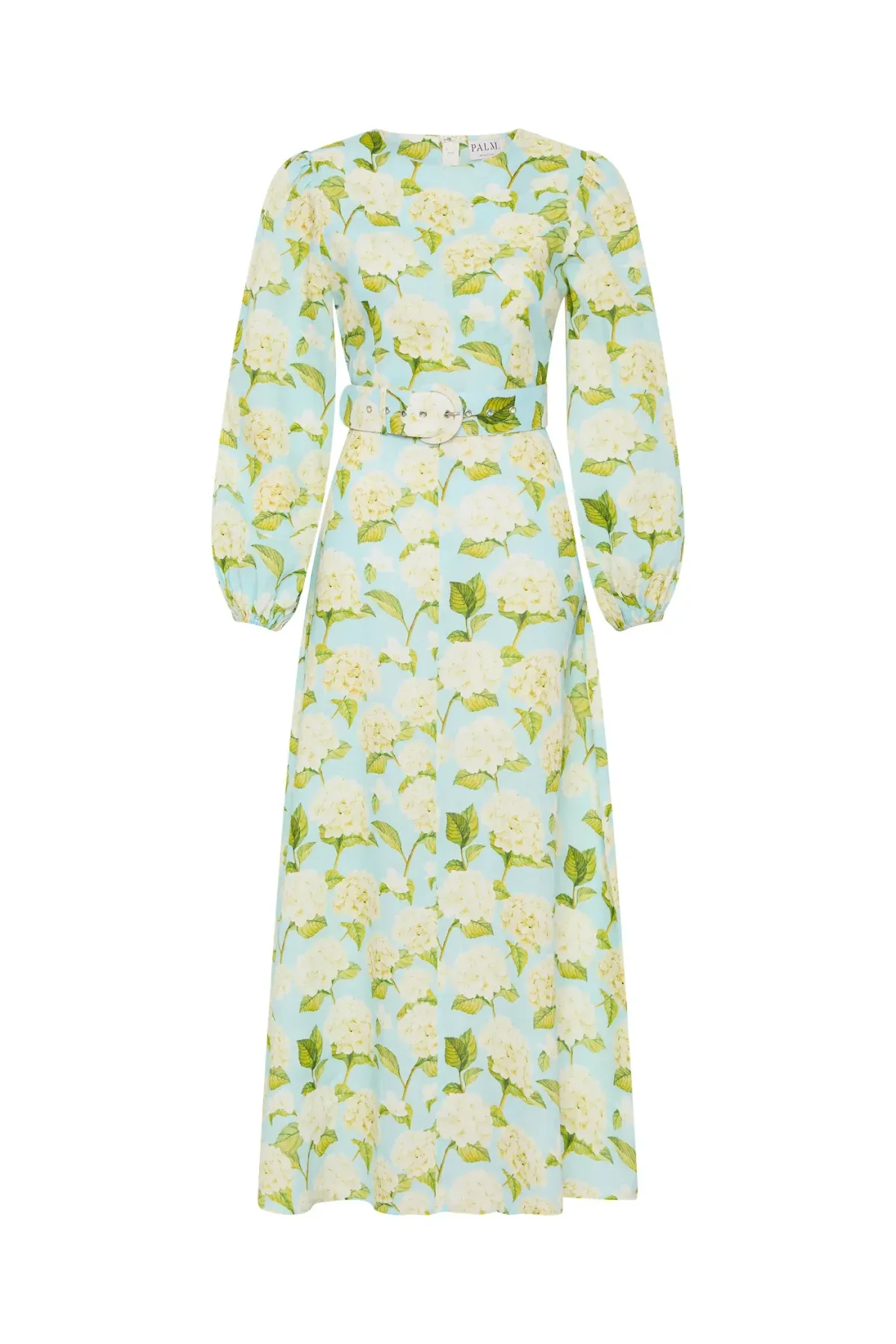 Palm Noosa Melrose Midi Dress Blue Hydrangea Floral Print Size 10 - Image 3