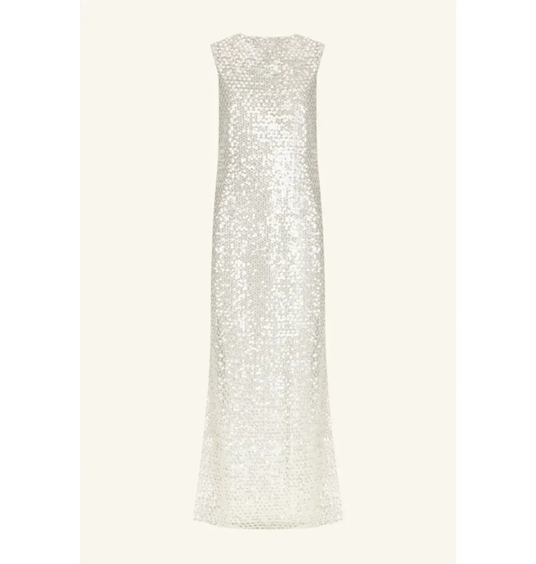 Shona Joy Asteria Midi Dress Silver Size AU 8 for rent on The Volte - main image