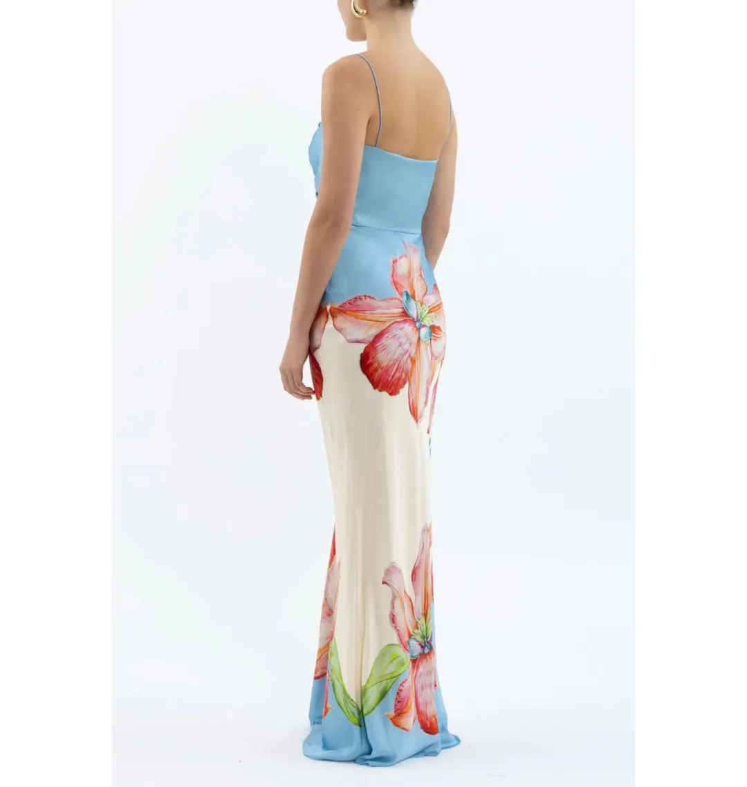 Rebecca Vallance Orchid Oasis Strap Gown Print Size AU 10  for rent on The Volte - main image