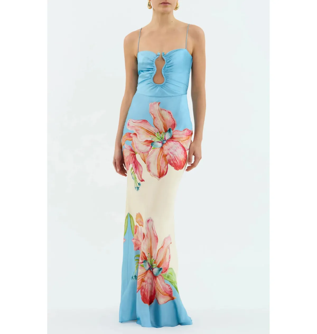 Rebecca Vallance Orchid Oasis Strap Gown Print Size AU 10  - Image 1