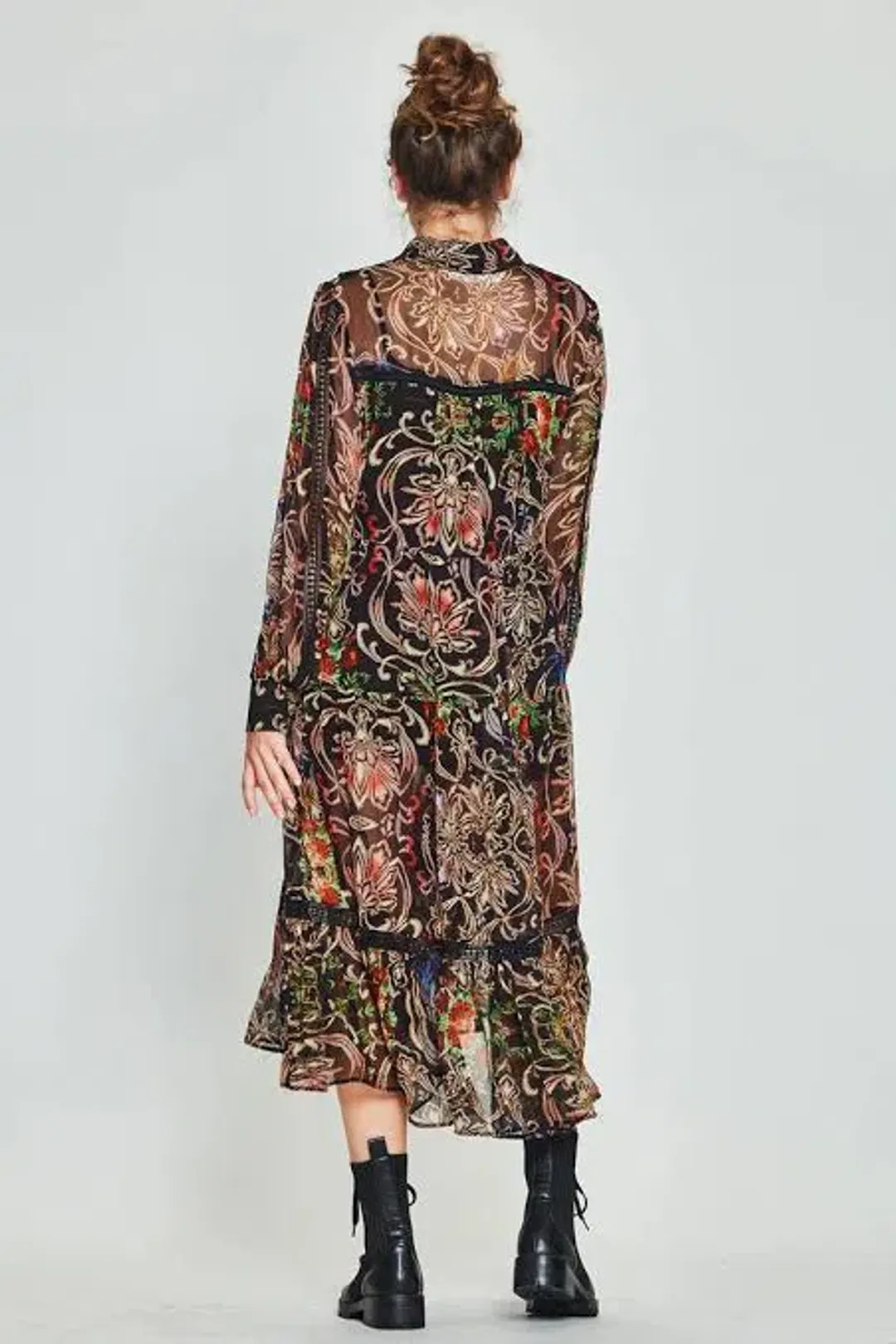 COOP State of Lace Midi Dress Black Moonflower Print Size S / AU 8 for rent on The Volte - main image