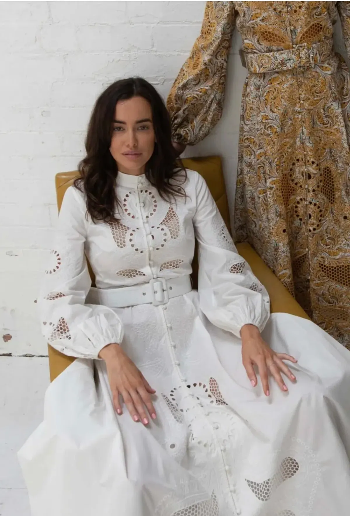 Ixiah Cosmos Maxi Dress White Size 6 - Image 4