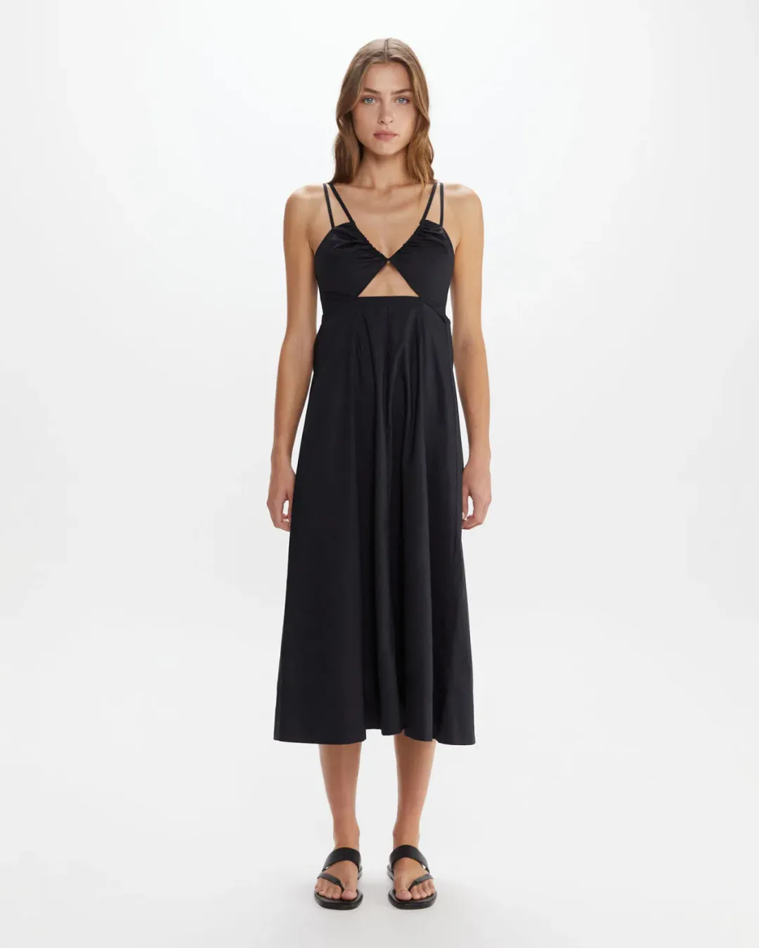Jag Organic Cotton V Strappy Dress Black Size XL / AU 14 for rent on The Volte - main image