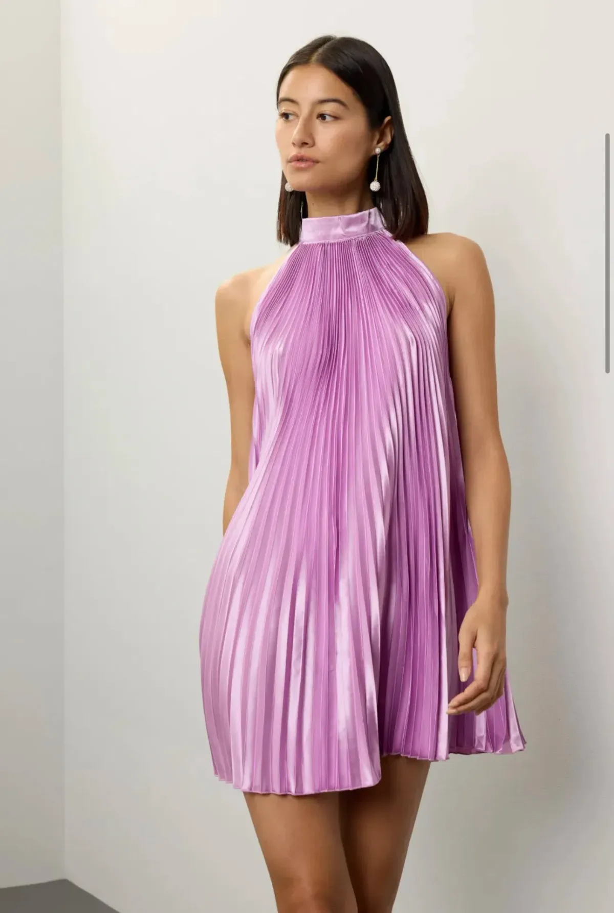 L’Idee Amour Pleated Mini Dress Purple Size 6 - Image 2