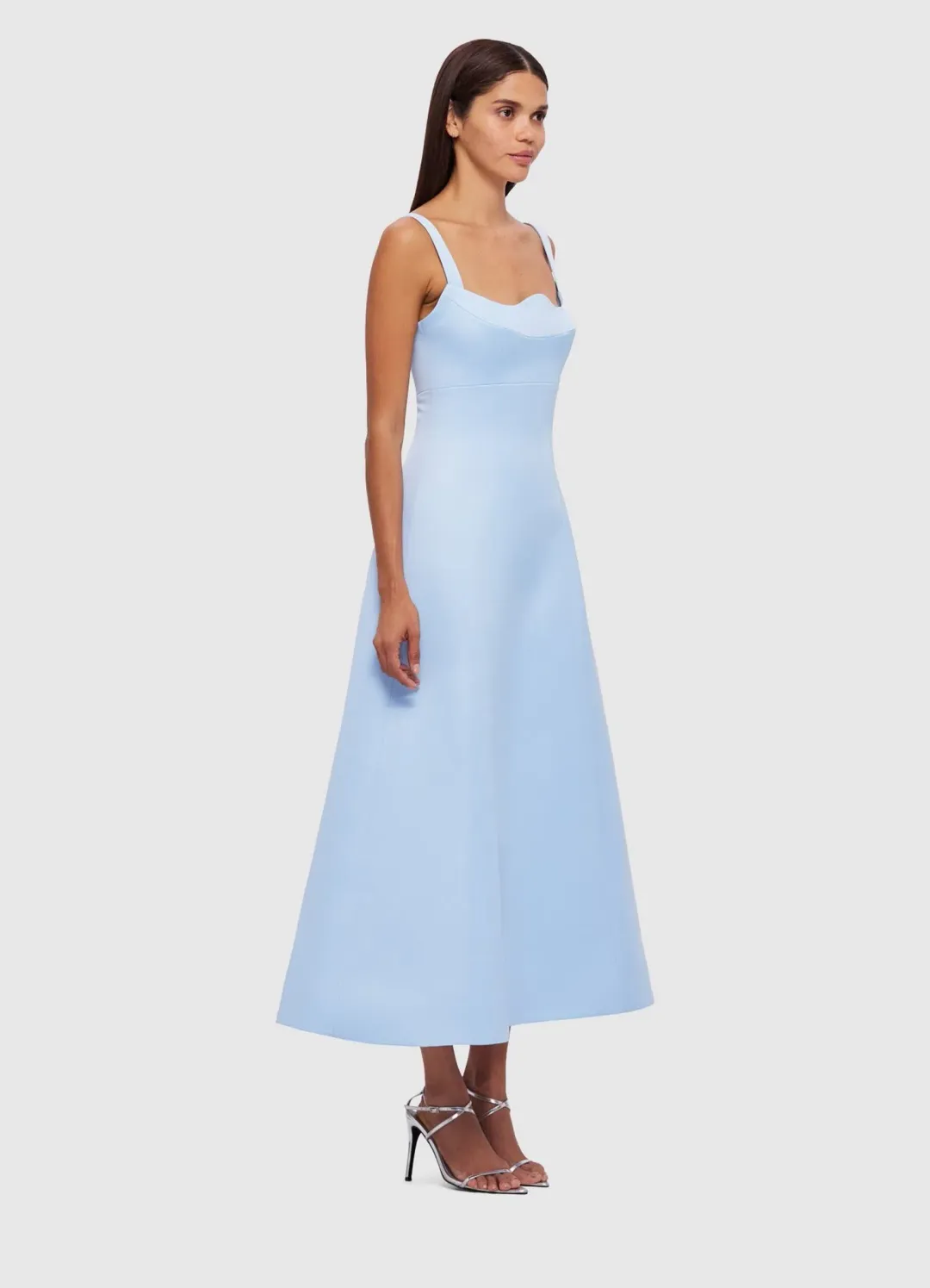Leo Lin Odette Midi Dress in Sky Blue Size 10  for rent on The Volte - main image