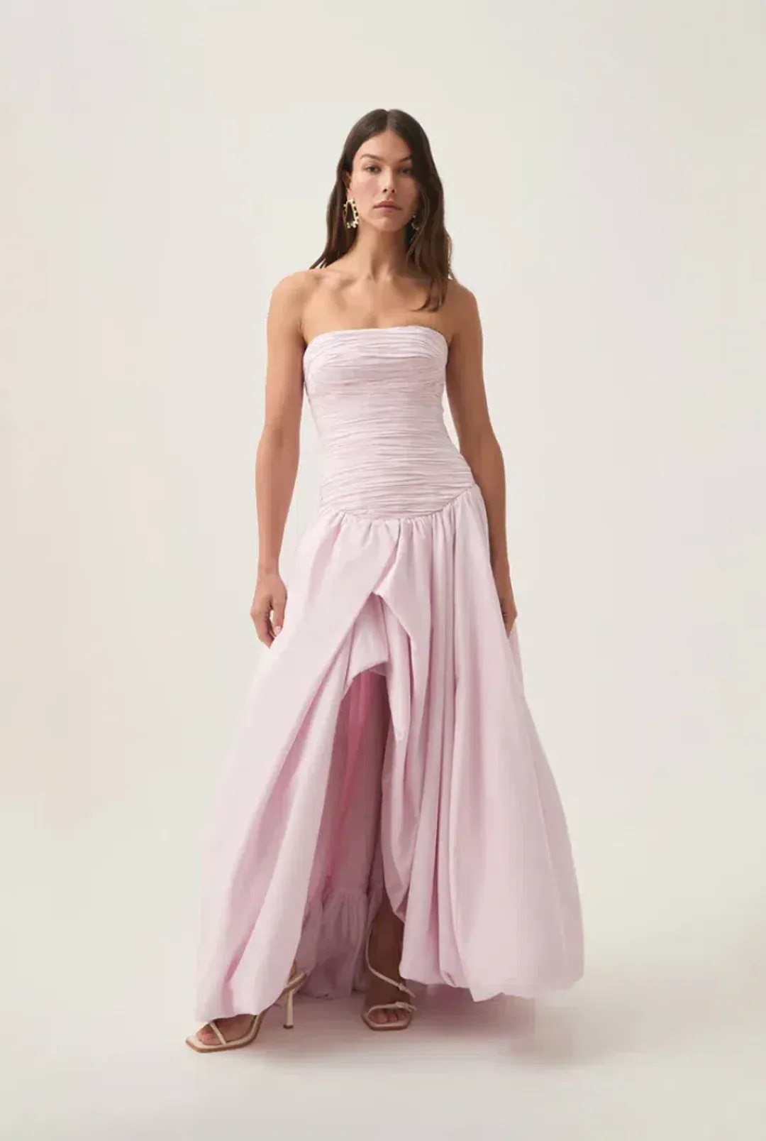 Aje Violette Bubble Hem Maxi Dress Pastel Pink Size 6 for rent on The Volte - main image