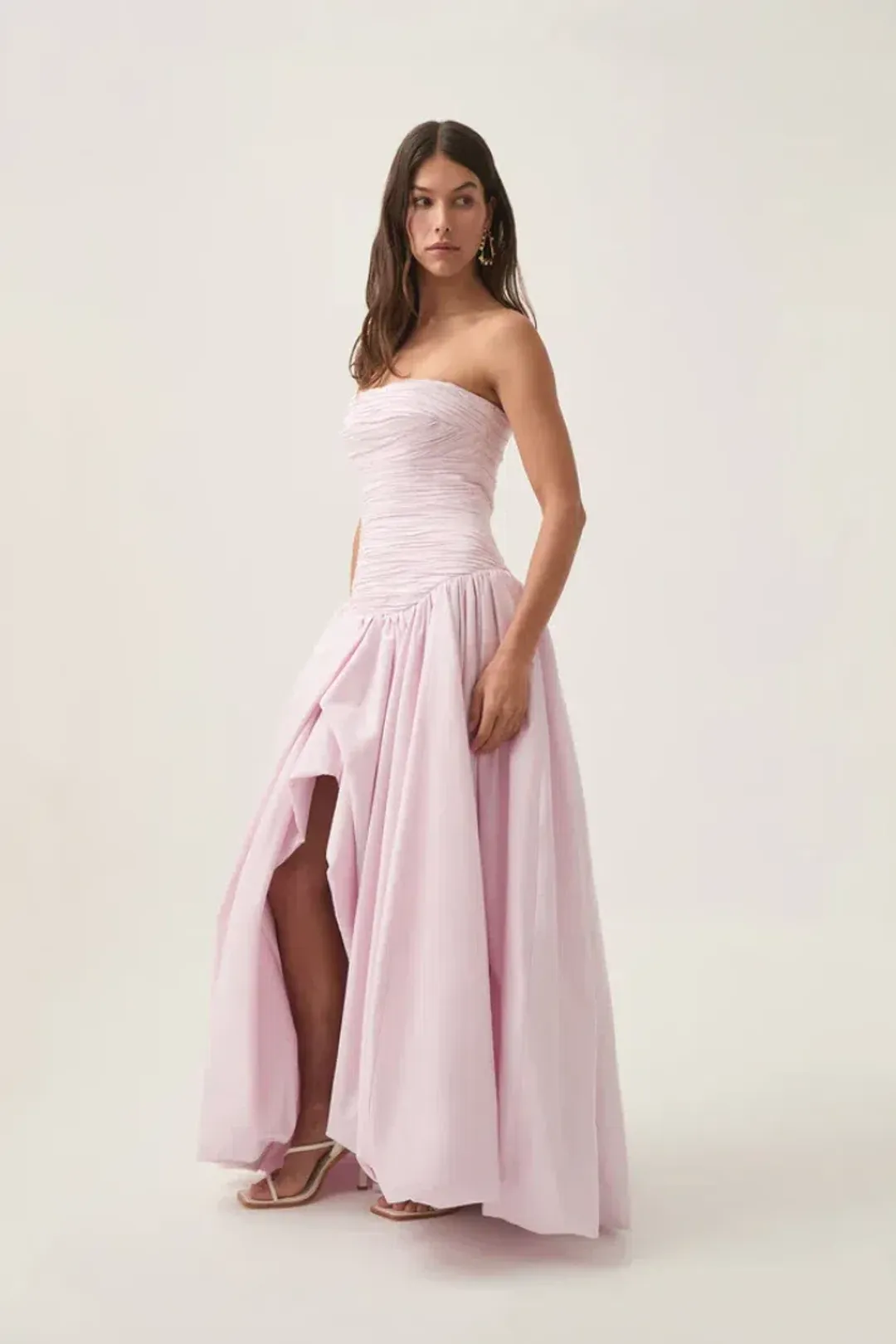 Aje Violette Bubble Hem Maxi Dress Pastel Pink Size 6 for rent on The Volte - main image
