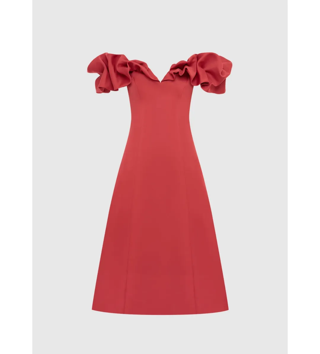 Leo Lin Annie Off Shoulder Midi Dress in Mulberry Size 10 for rent on The Volte - main image