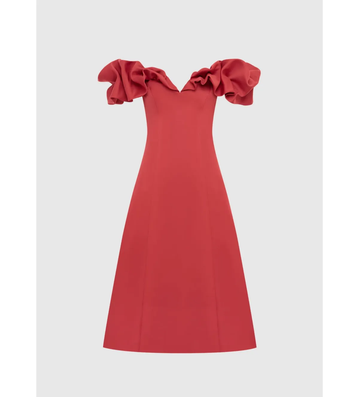 Leo Lin Annie Off Shoulder Midi Dress in Mulberry Size 10 - Image 1