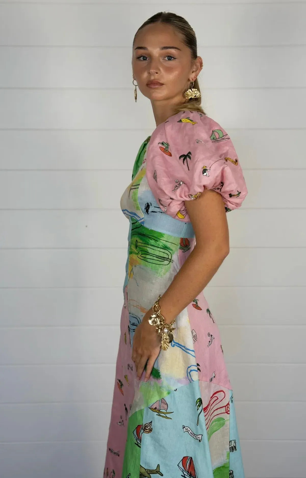 Alemais Jet Midi Dress Multi/Print Size 8 - Image 3