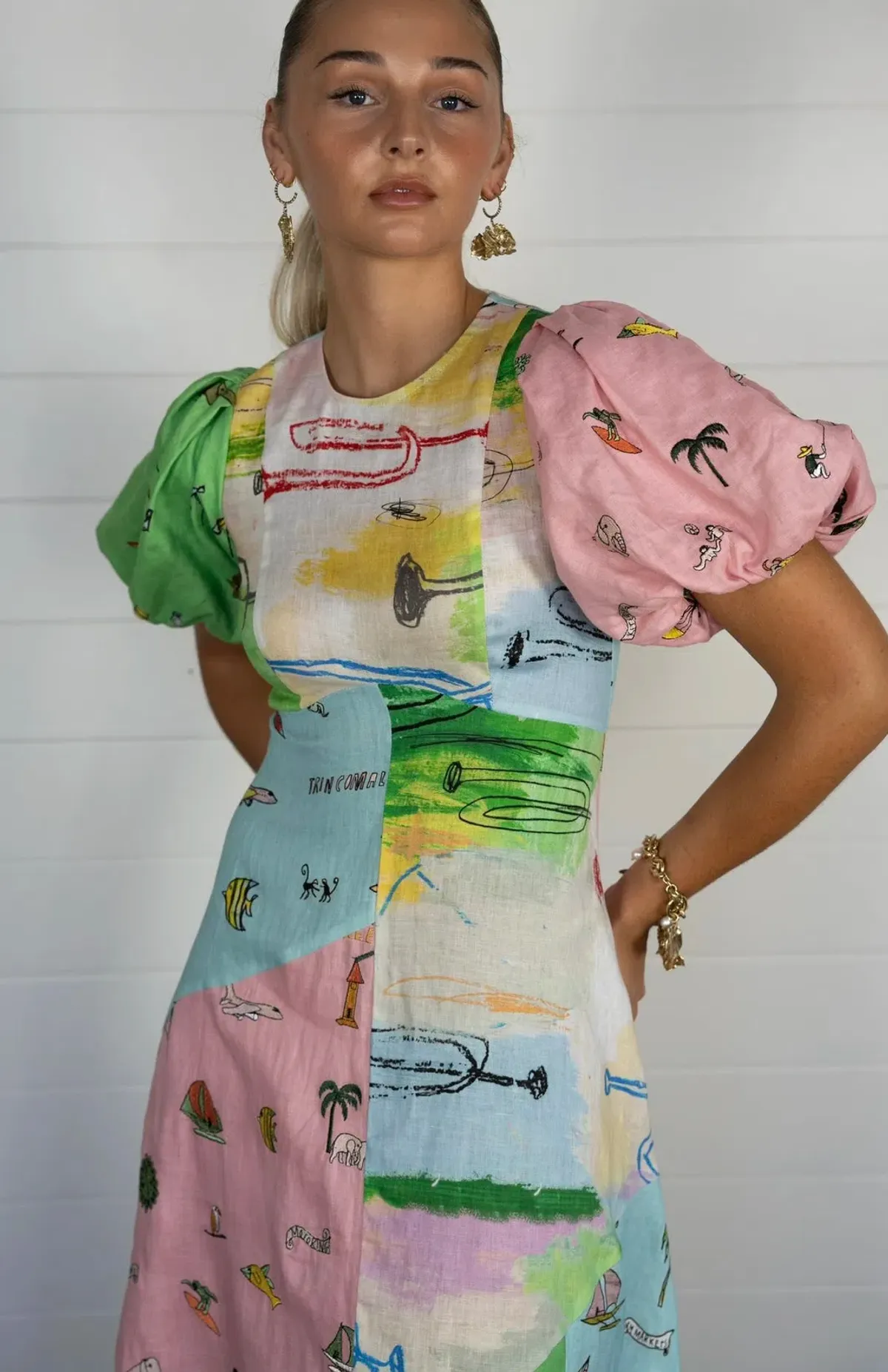 Alemais Jet Midi Dress Multi/Print Size 8 - Image 4