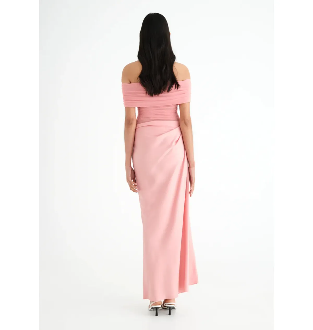 Benni Nico Off Shoulder Maxi Dress Candy Floss Size AU 8   - Image 3