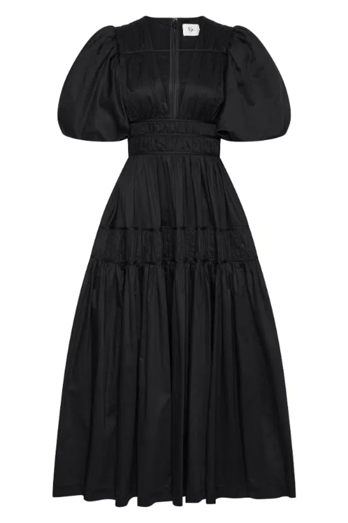 Aje Fallingwater Ruched Midi Dress in Black Size AU 16 - Image 4