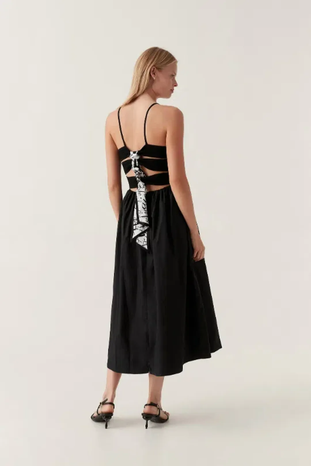 Aje Danica Tie Back Midi Dress Black Size AU 16 for rent on The Volte - main image