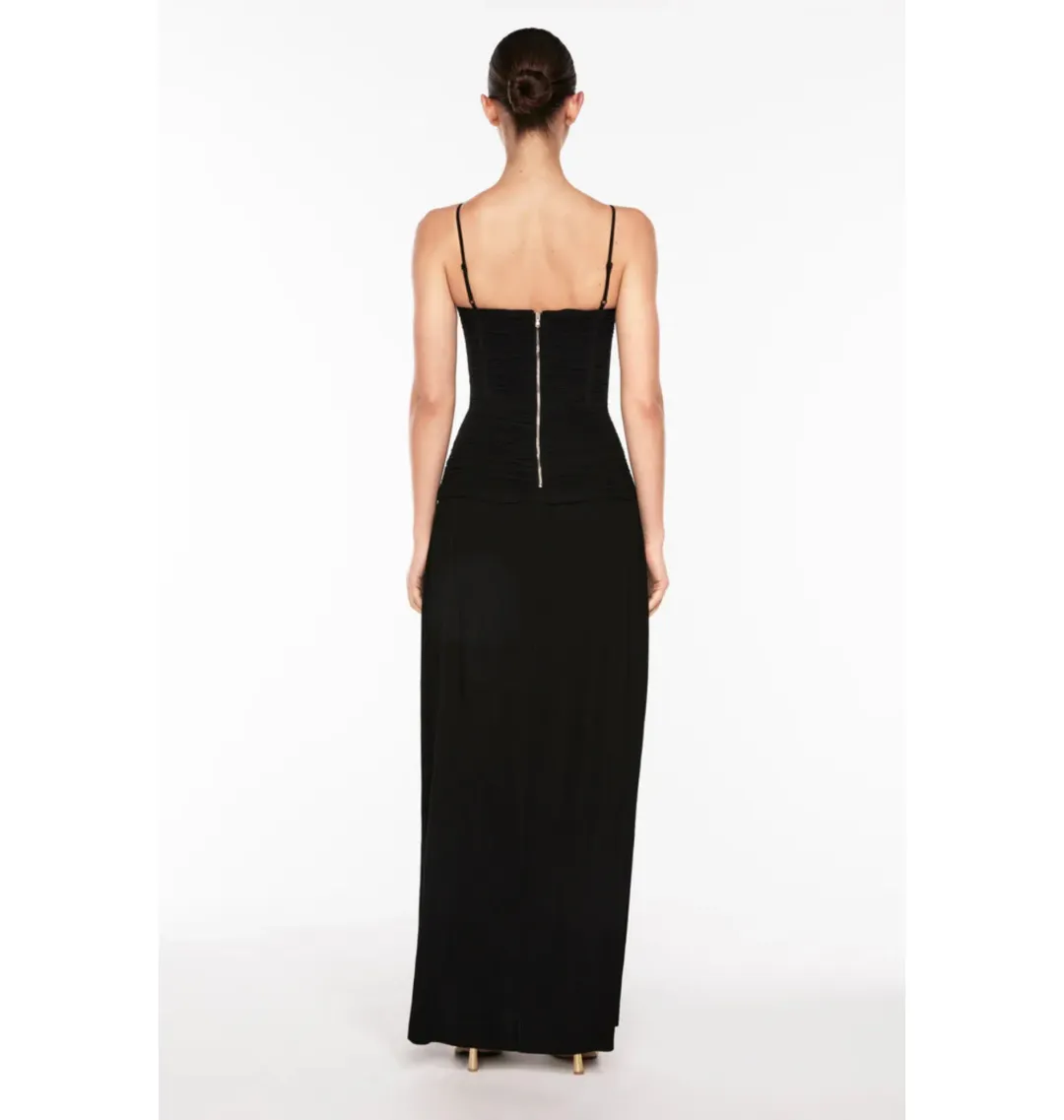 Manning Cartell Double Time Pleat Maxi Dress in Black Size AU 6 for rent on The Volte - main image