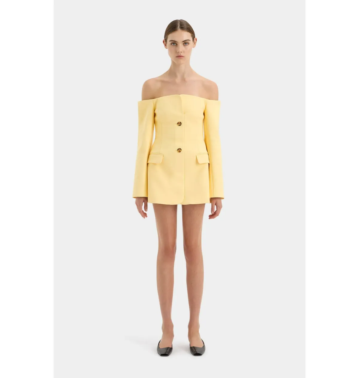 Sir The Label Sandrine Tailored Mini Dress in Limon Yellow Size AU 4 - Image 1