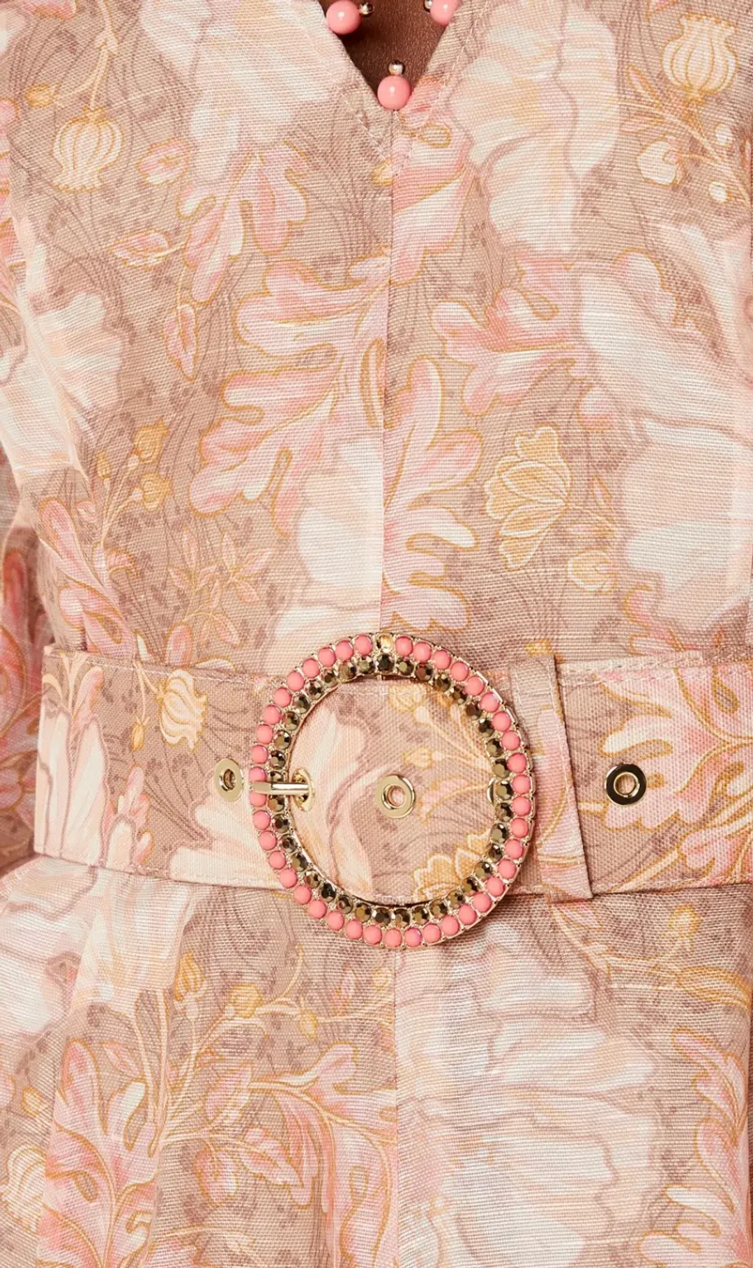 Zimmermann Kaleidoscope Belted Embellished Linen And Silk Blend Midi Dress Floral Size 0 / AU 8 for rent on The Volte - main image