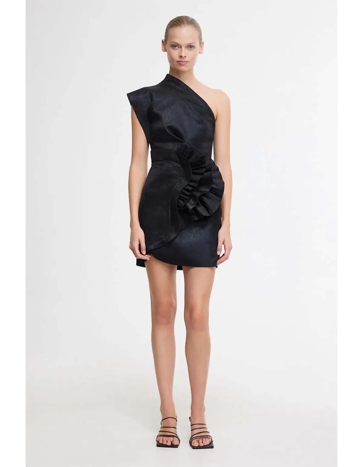 Acler Webster Mini Dress Metallic Black Size 8 - Image 1