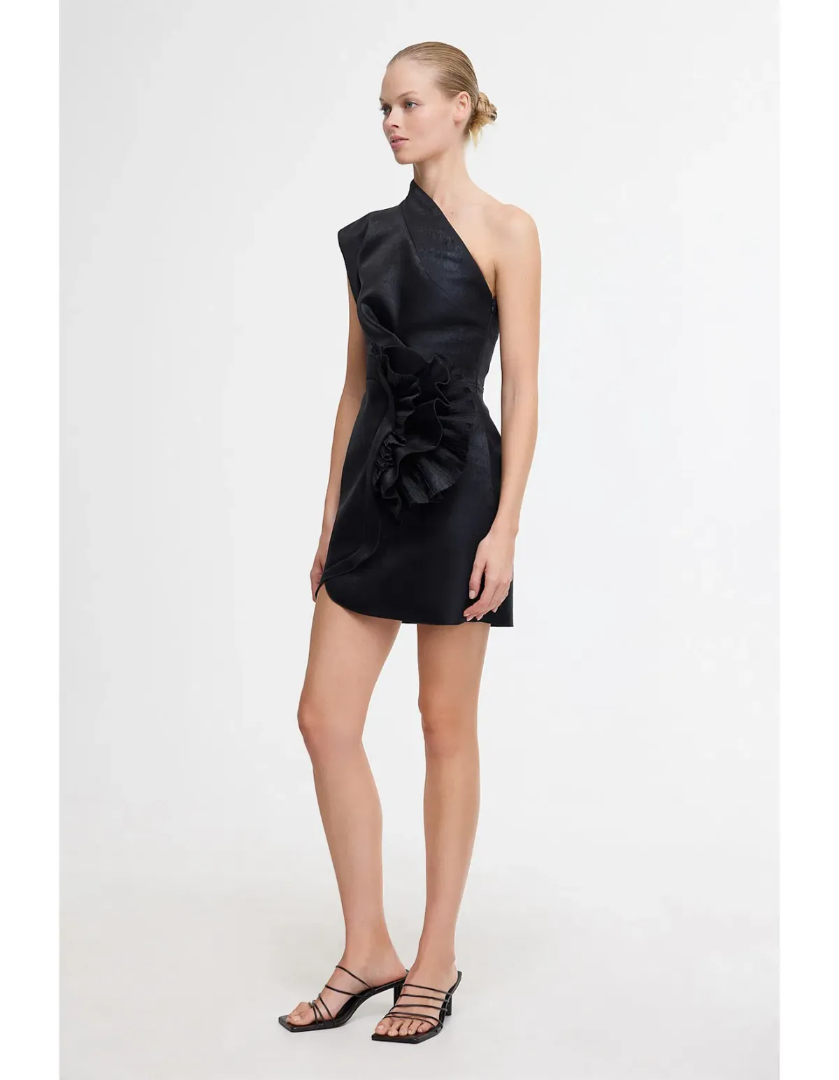 Acler Webster Mini Dress Metallic Black Size 8 - Image 2
