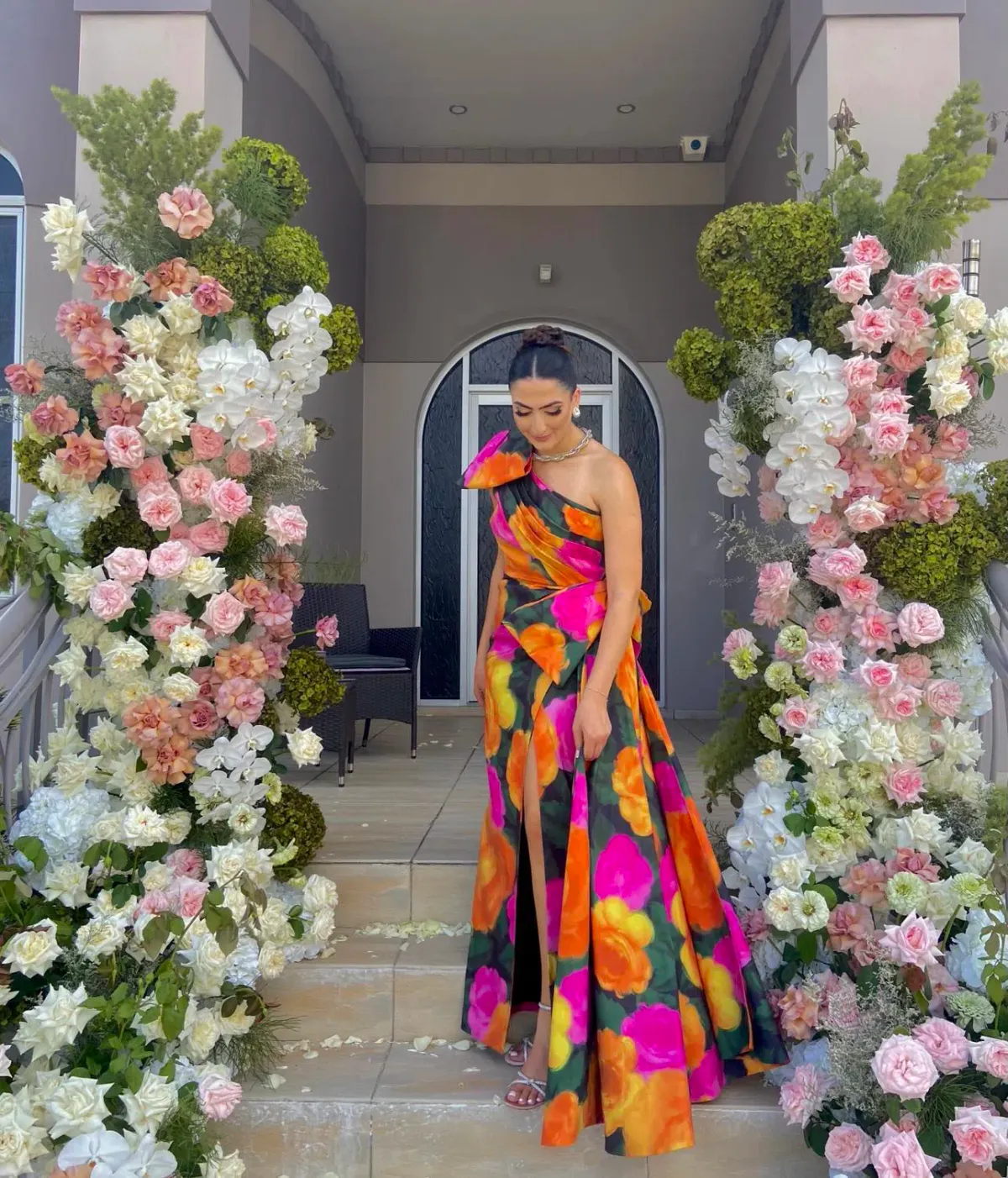 Rachel Gilbert Fauve Gown Floral Size 3 / AU 12 - Image 1