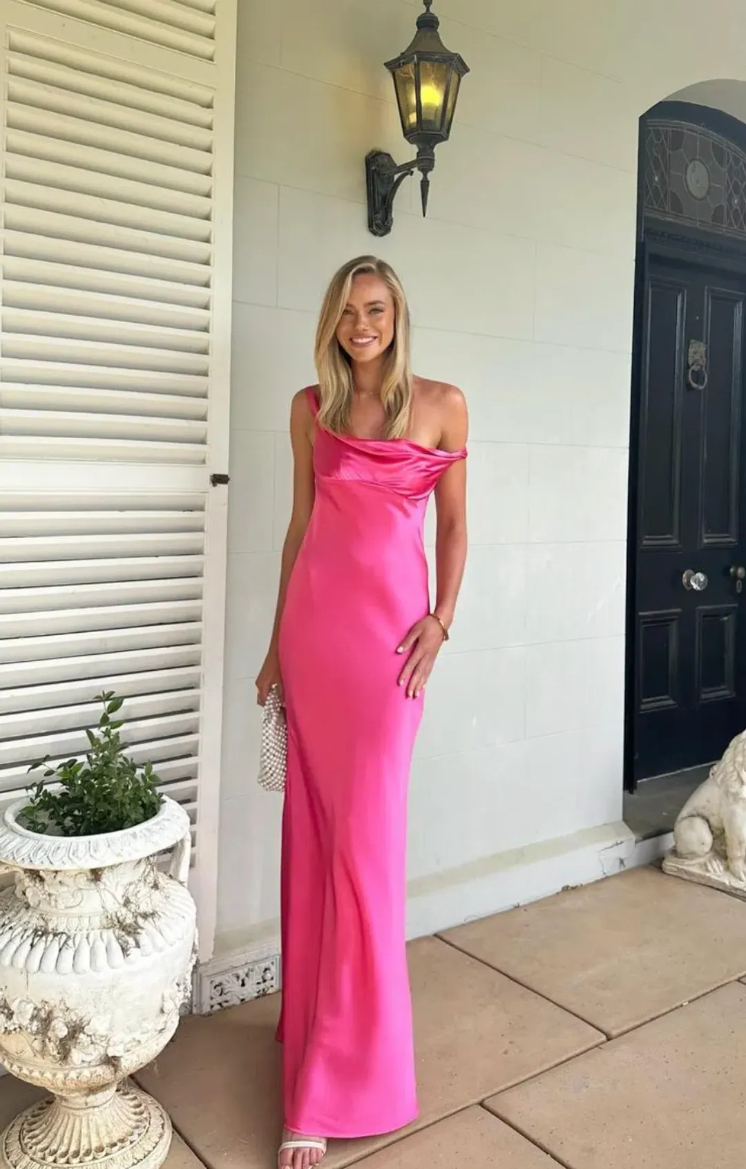 Natalie Rolt Monika Gown Neon Pink Size 8 for rent on The Volte - main image