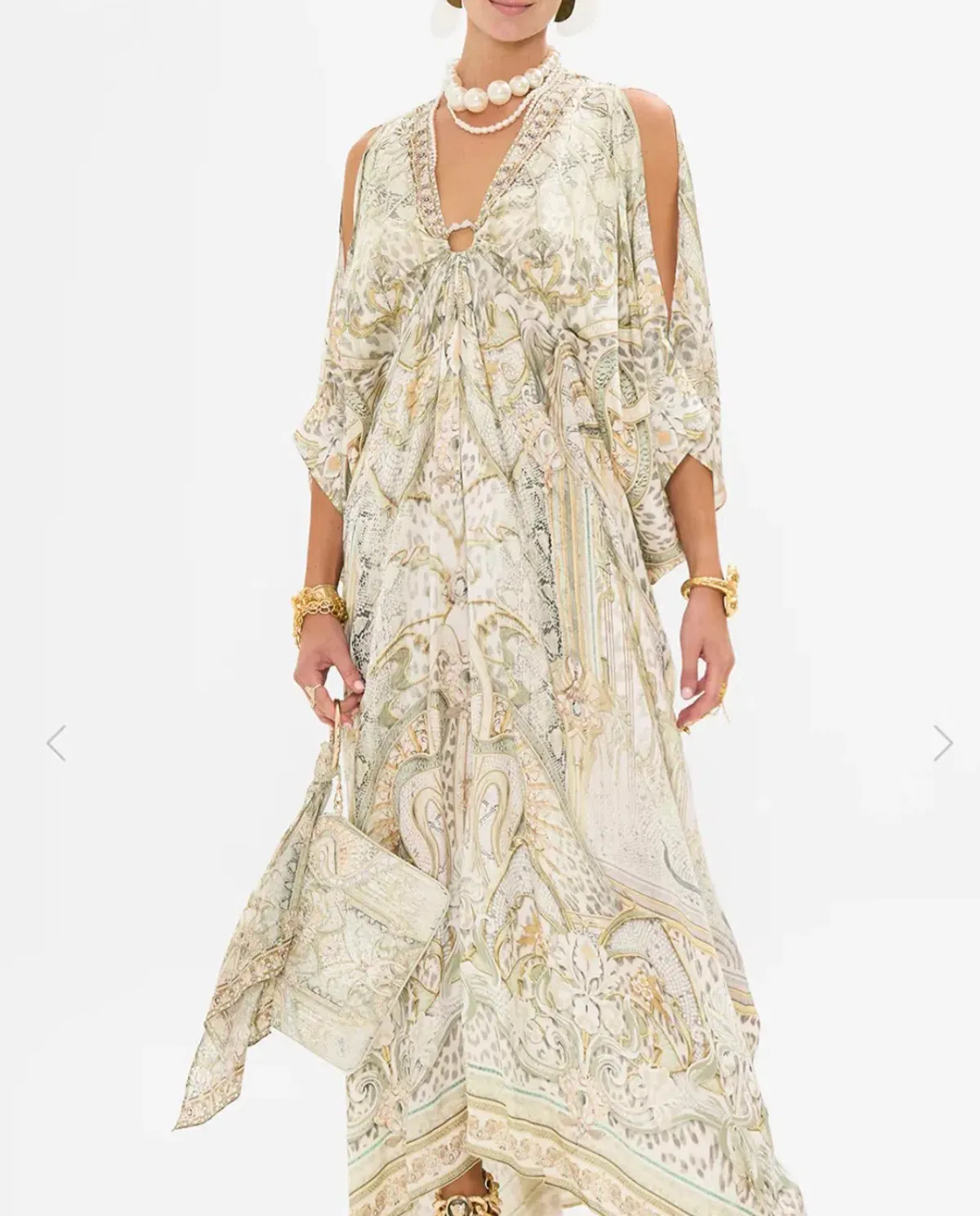 Camilla Ivory Tales Silk Kaftan With Hardware Cream One Size - Image 5